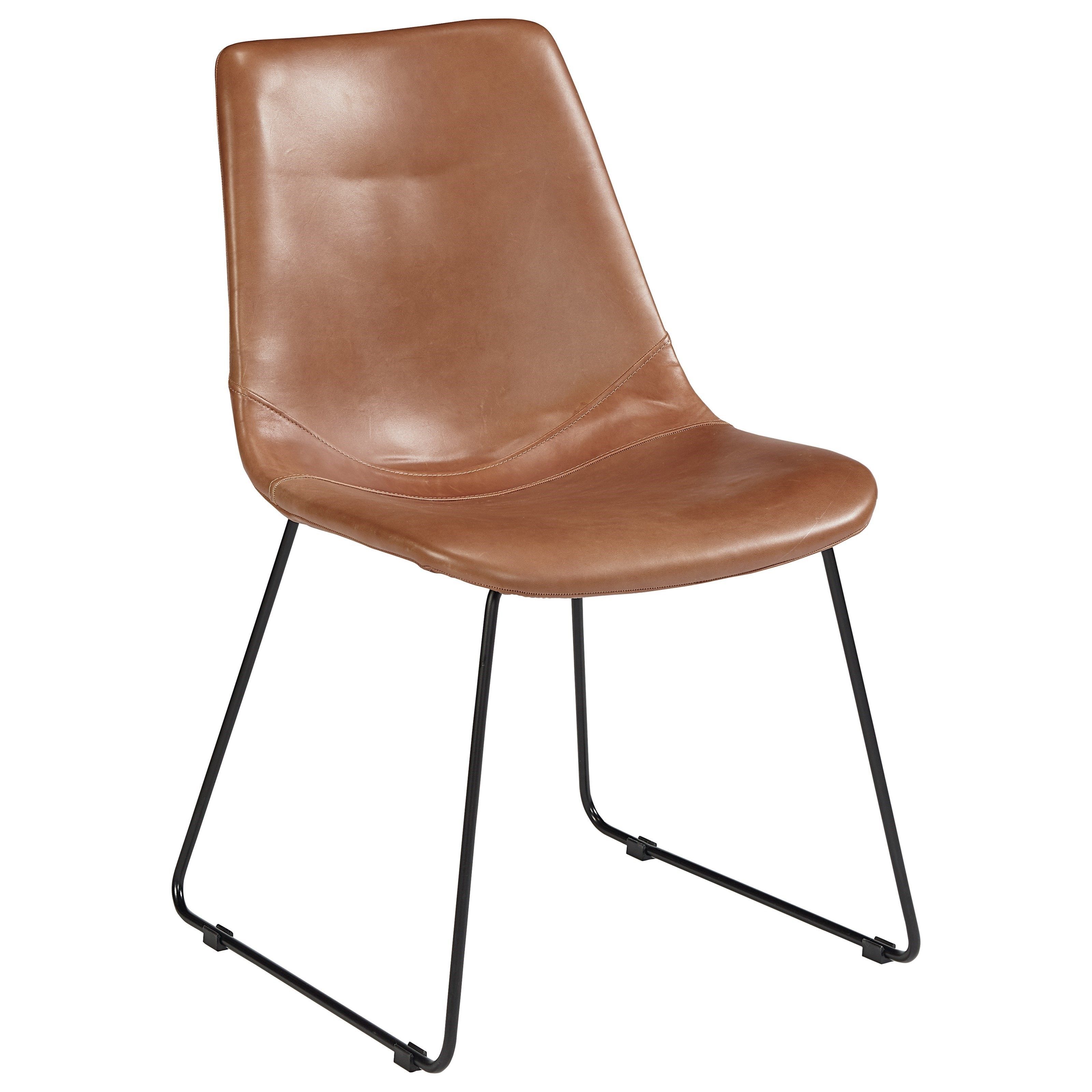Current Magnolia Home Reed Arm Chairs Intended For Molded Shell Side Chair With Brown Pu Leather Like Fabric (View 5 of 20)