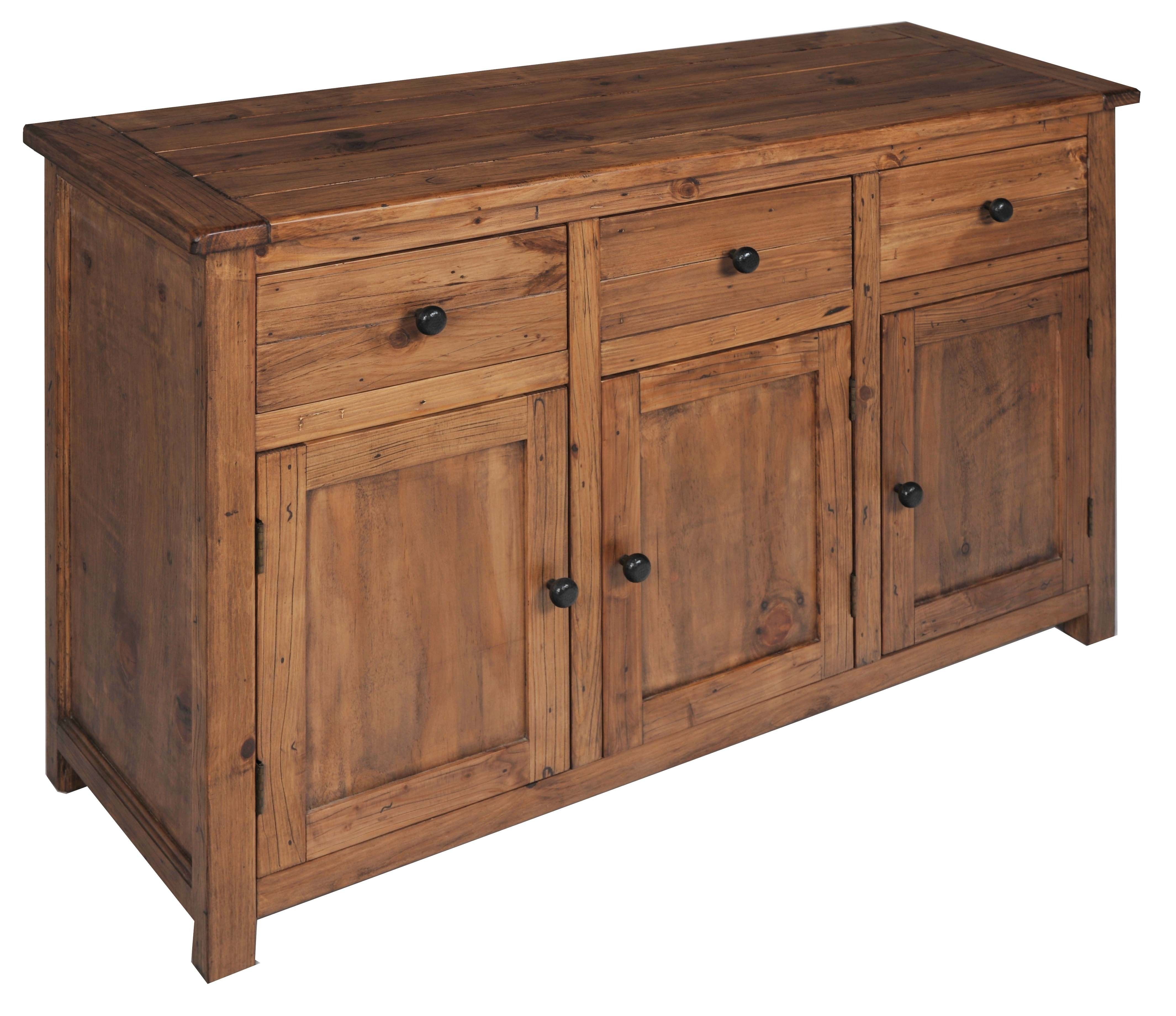 Denver Medium Sideboard 3 Door, 3 Drawer – A Balancing Stain Is Pertaining To Most Popular Aged Pine 3 Drawer 2 Door Sideboards (View 10 of 20)