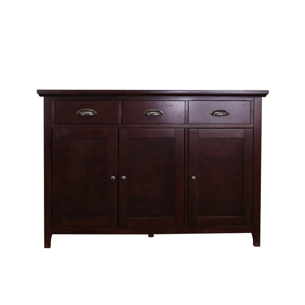 Donnieann Lindendale Espresso Sideboard/buffet Table 714160 – The For Most Recently Released 4 Door Wood Squares Sideboards (View 7 of 20)