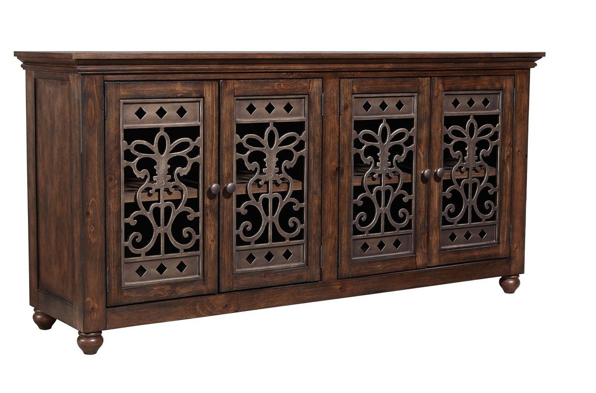 Extra Long Sideboard | Wayfair With Latest Walnut Finish Crown Moulding Sideboards (Photo 5 of 20)
