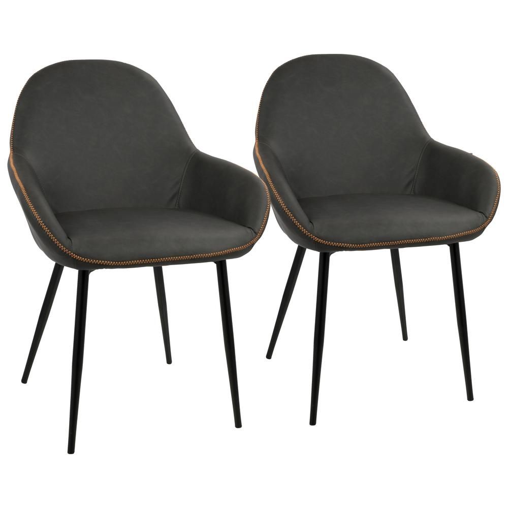 Favorite Grey Dining Chairs In Lumisource Black And Grey Clubhouse Vintage Faux Leather Dining (Photo 20 of 20)