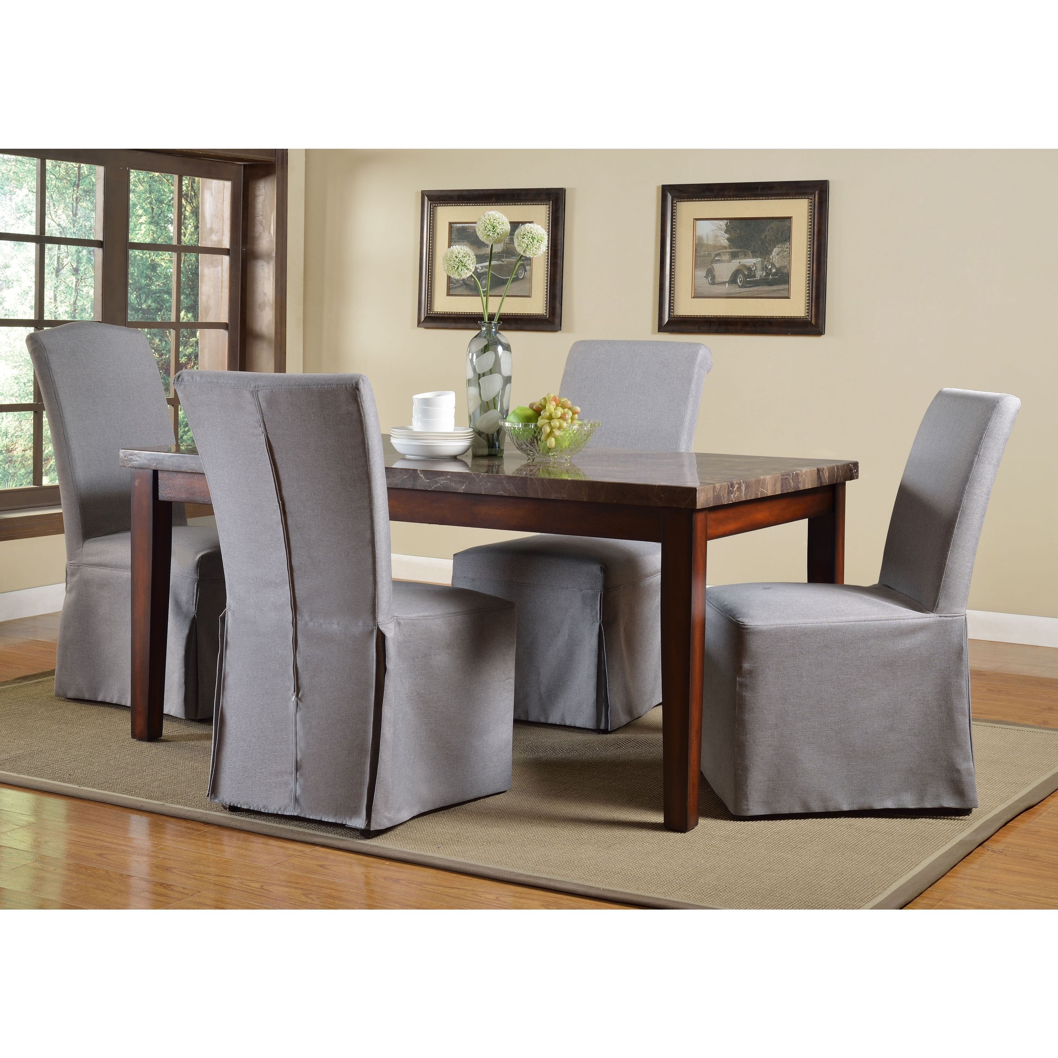 Garten Marble Skirted Side Chairs Set Of 2 Inside Popular Shop Domusindo Slipcovered Camelback Dining Chair (set Of 2) – Free (View 20 of 20)