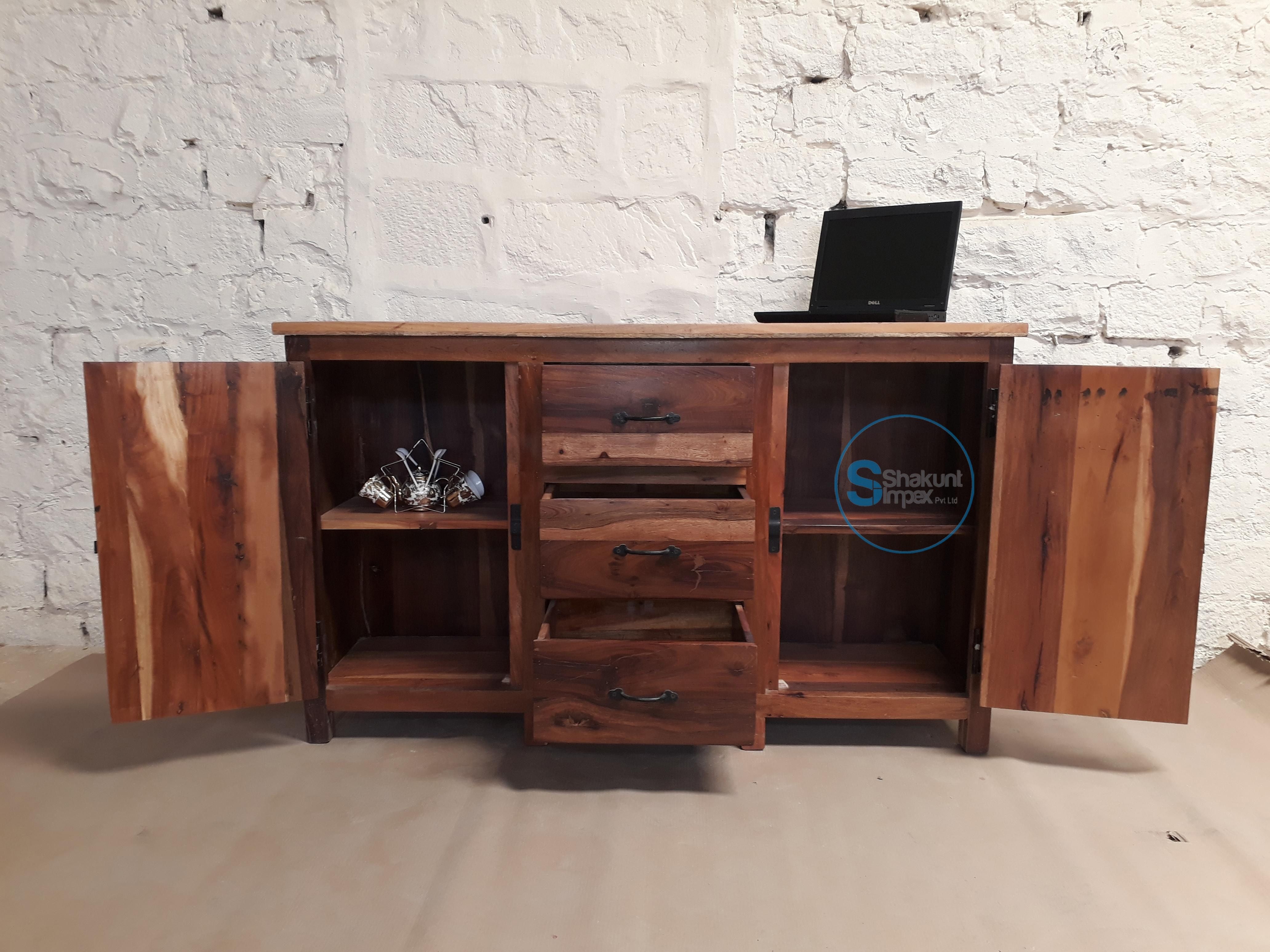 Handmade Reclaimed Wood Sideboard – Shakunt Vintage Furniture Intended For Newest Metal Framed Reclaimed Wood Sideboards (View 12 of 20)