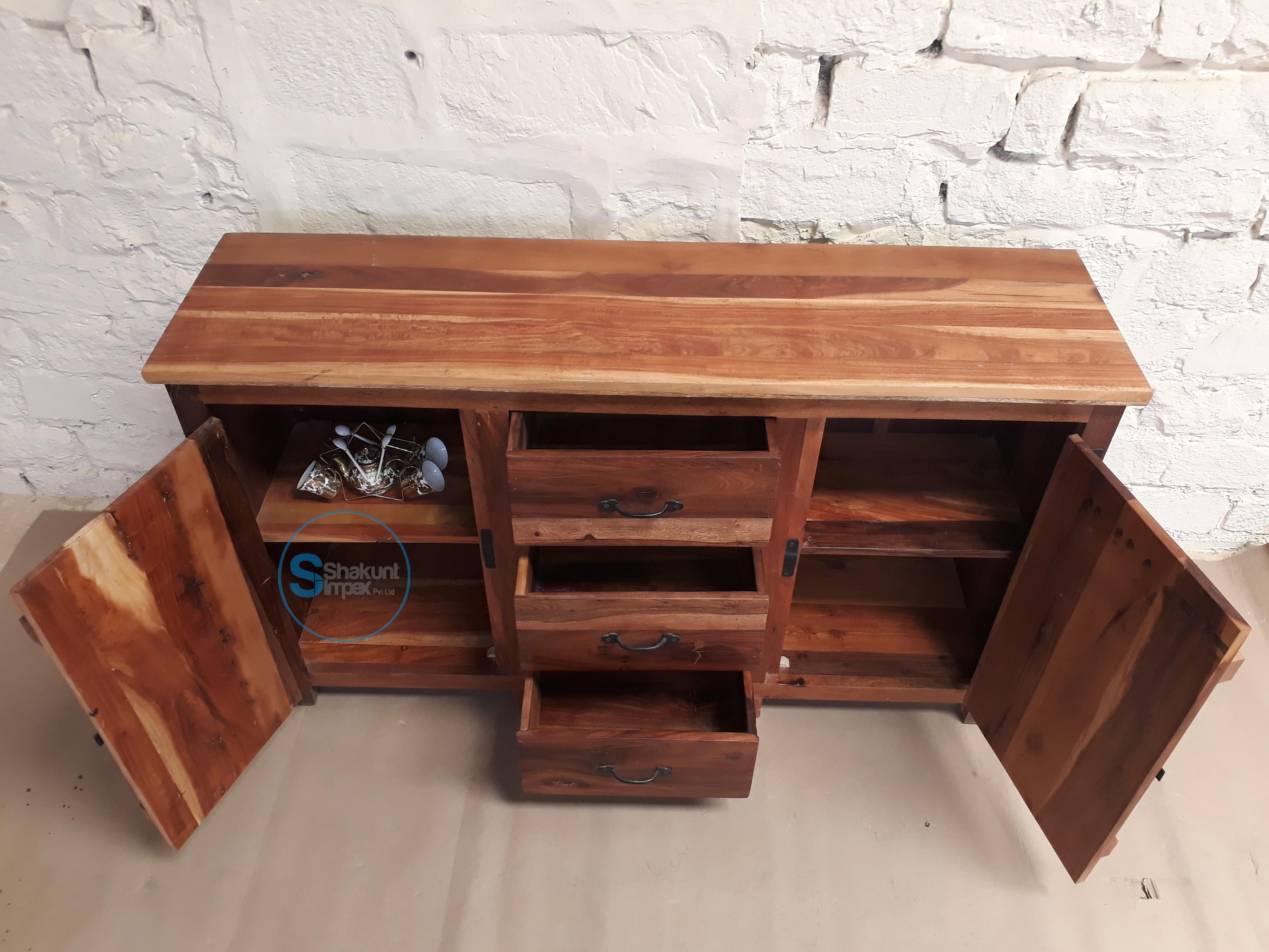 Handmade Reclaimed Wood Sideboard – Shakunt Vintage Furniture Pertaining To 2018 Corrugated Natural 6 Door Sideboards (View 17 of 20)