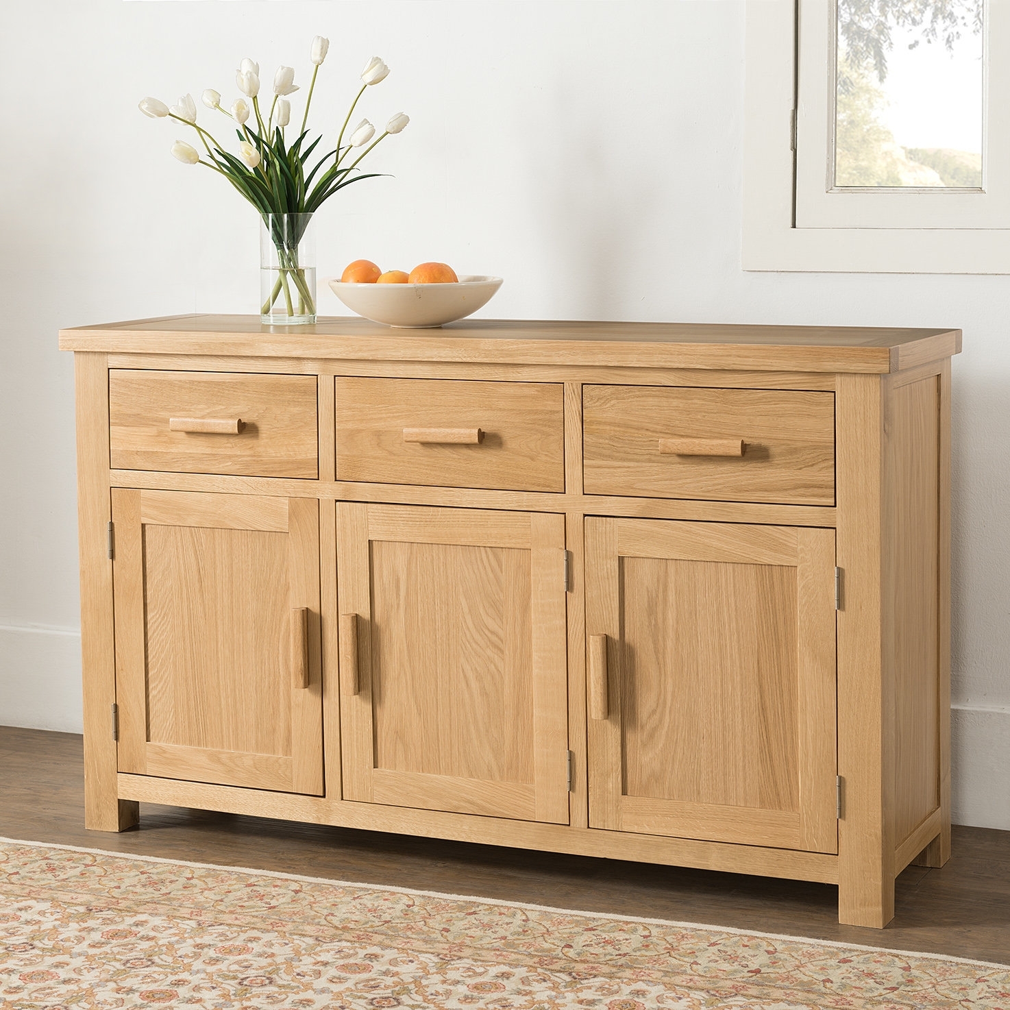 Hazelwood Home Liberty 3 Door 3 Drawer Sideboard | Wayfair.co.uk Intended For Current 3 Door 3 Drawer Metal Inserts Sideboards (Photo 1 of 20)