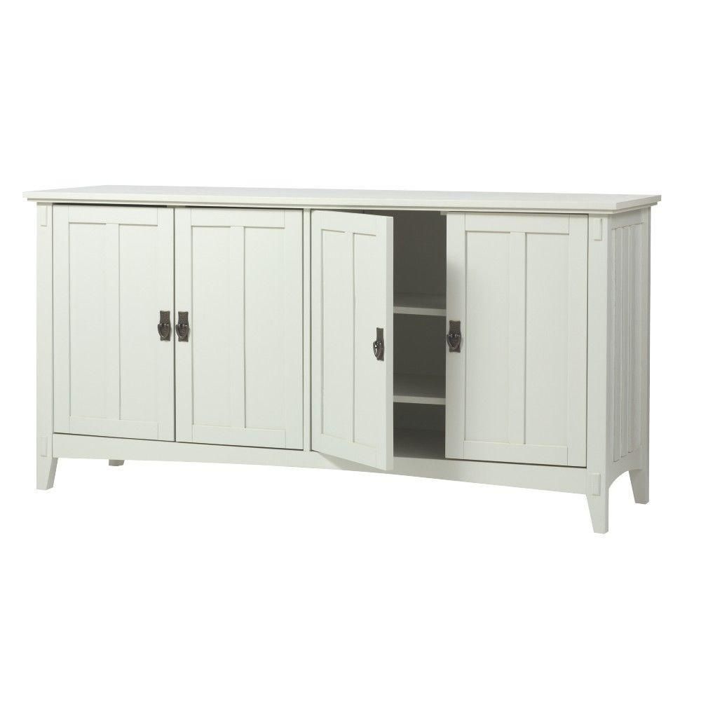 Home Decorators Collection Artisan 60 In. W 4 Door Buffet Table In With Regard To 2018 Oil Pale Finish 4 Door Sideboards (Photo 6 of 20)