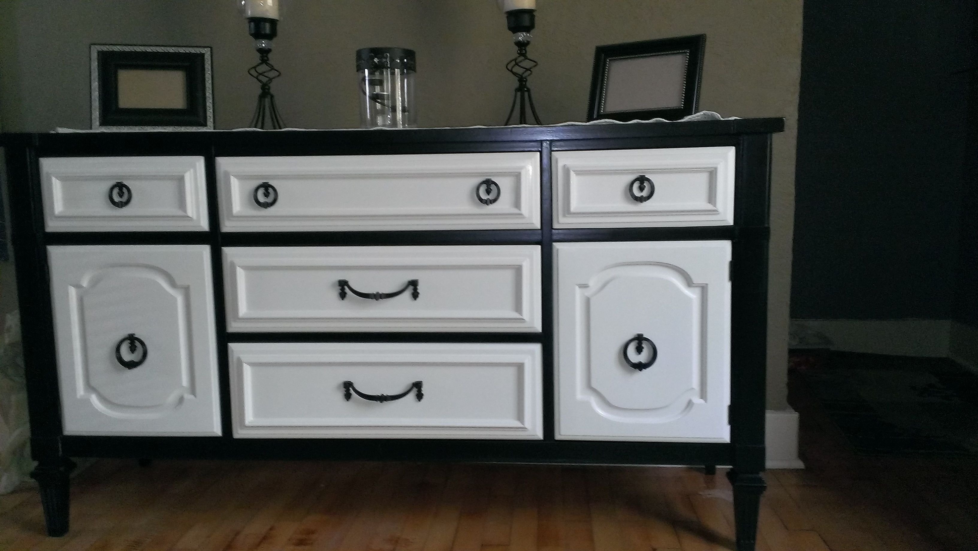 I Finally Finished My Buffet. I Bought It A Few Years Ago At A Pertaining To Most Recently Released Satin Black &amp; Painted White Sideboards (Photo 8 of 20)
