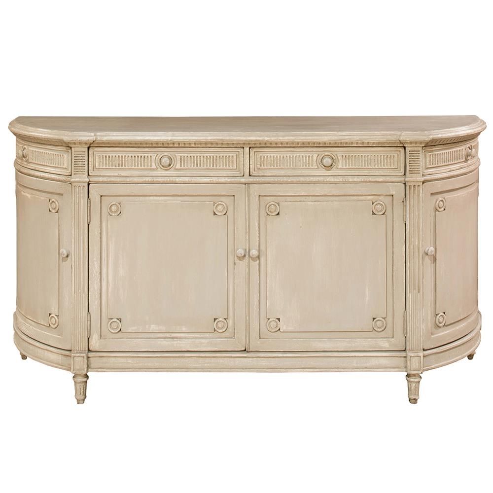 Jesse French Country Carved Pine Beige Sideboard | Kathy Kuo Home In Latest Iron Pine Sideboards (Photo 12 of 20)
