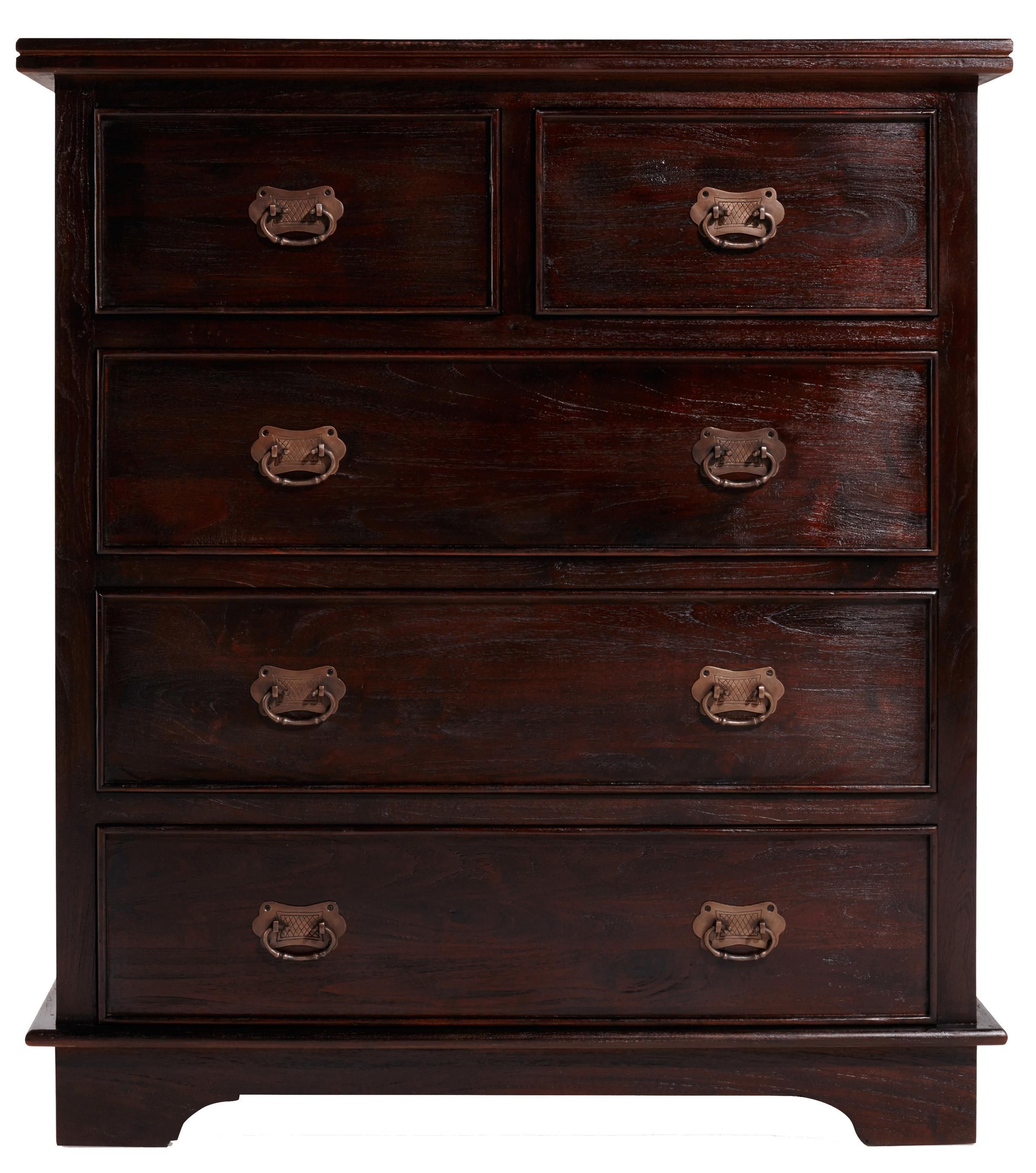 Keraton Carved Five Drawer Chestlombok In Chests Of Drawers In 2018 Mandara 3 Drawer 2 Door Sideboards (View 11 of 20)