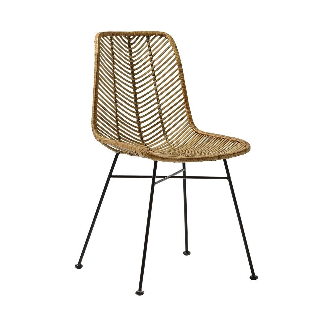 Latest Design Rattan Chair With Black Metal Legbloomingville Within Natural Rattan Metal Chairs (Photo 4 of 20)