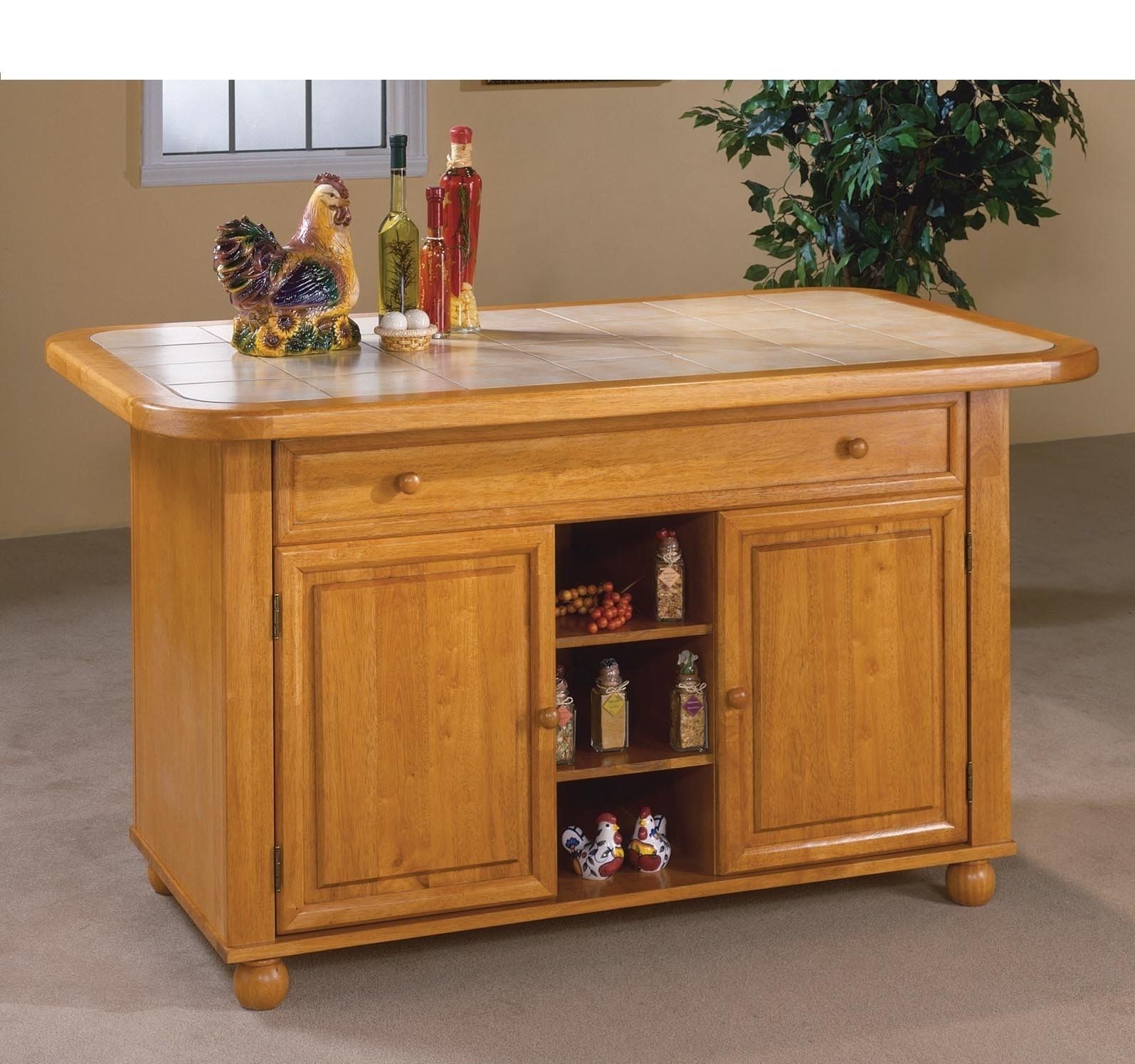 Loon Peak Lockwood Kitchen Island With Ceramic Tile Top & Reviews With Regard To 2018 Lockwood Sideboards (View 3 of 20)