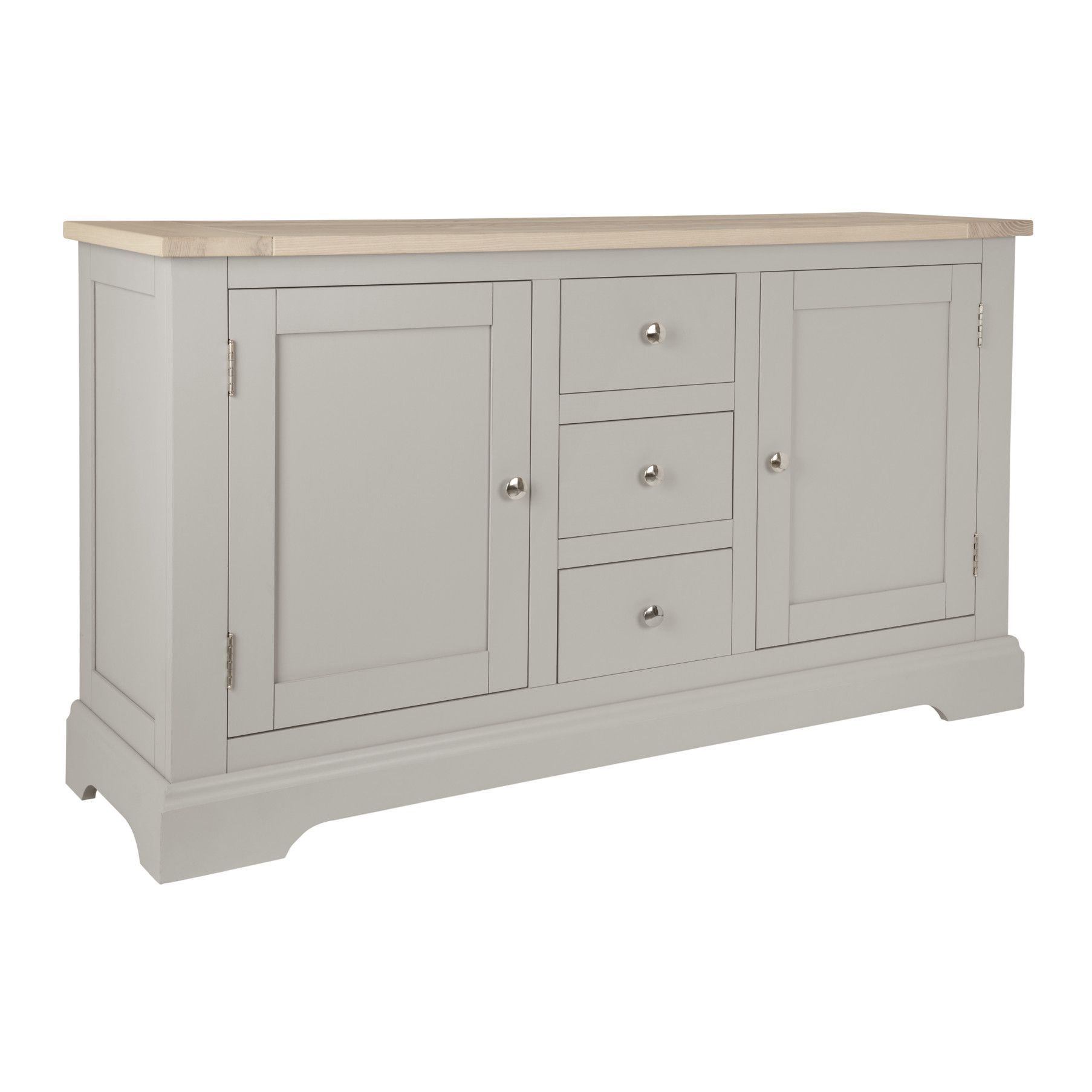 Made To Order Furniture – Dorset Pale French Grey 2 Door 3 Drawer Throughout Most Popular Oil Pale Finish 4 Door Sideboards (Photo 2 of 20)