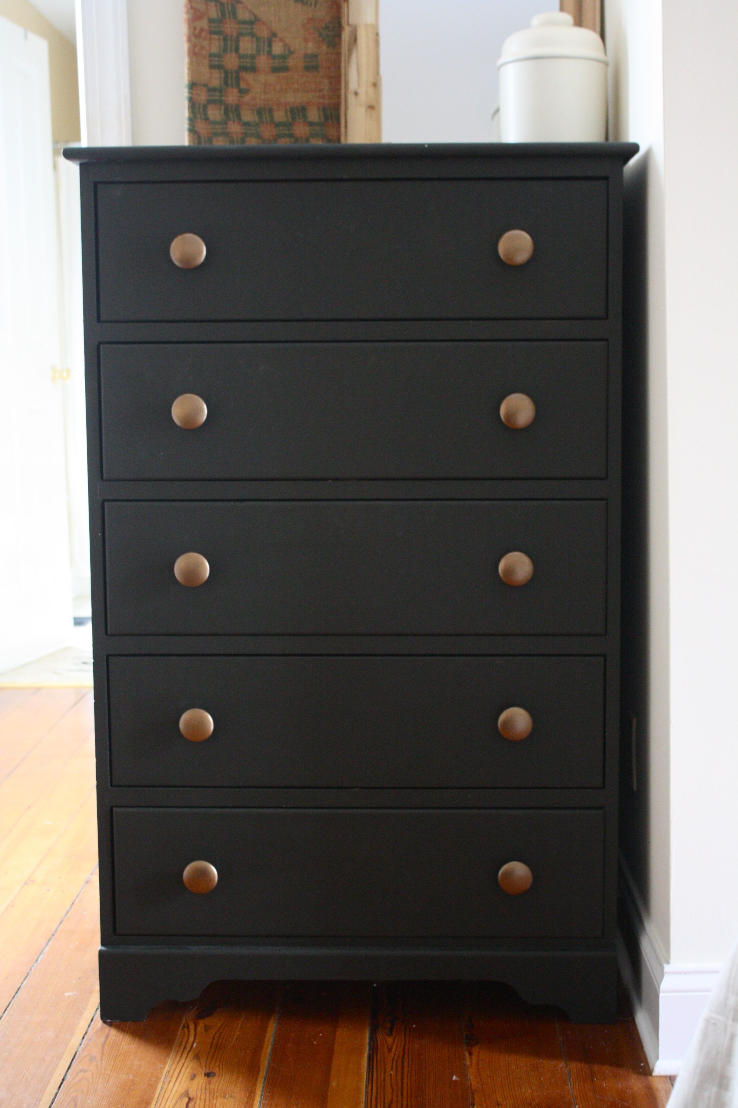 Matte Black Painted Dresser Using Flat Black Paint | Home Decor Within Most Popular Satin Black &amp; Painted White Sideboards (View 2 of 20)