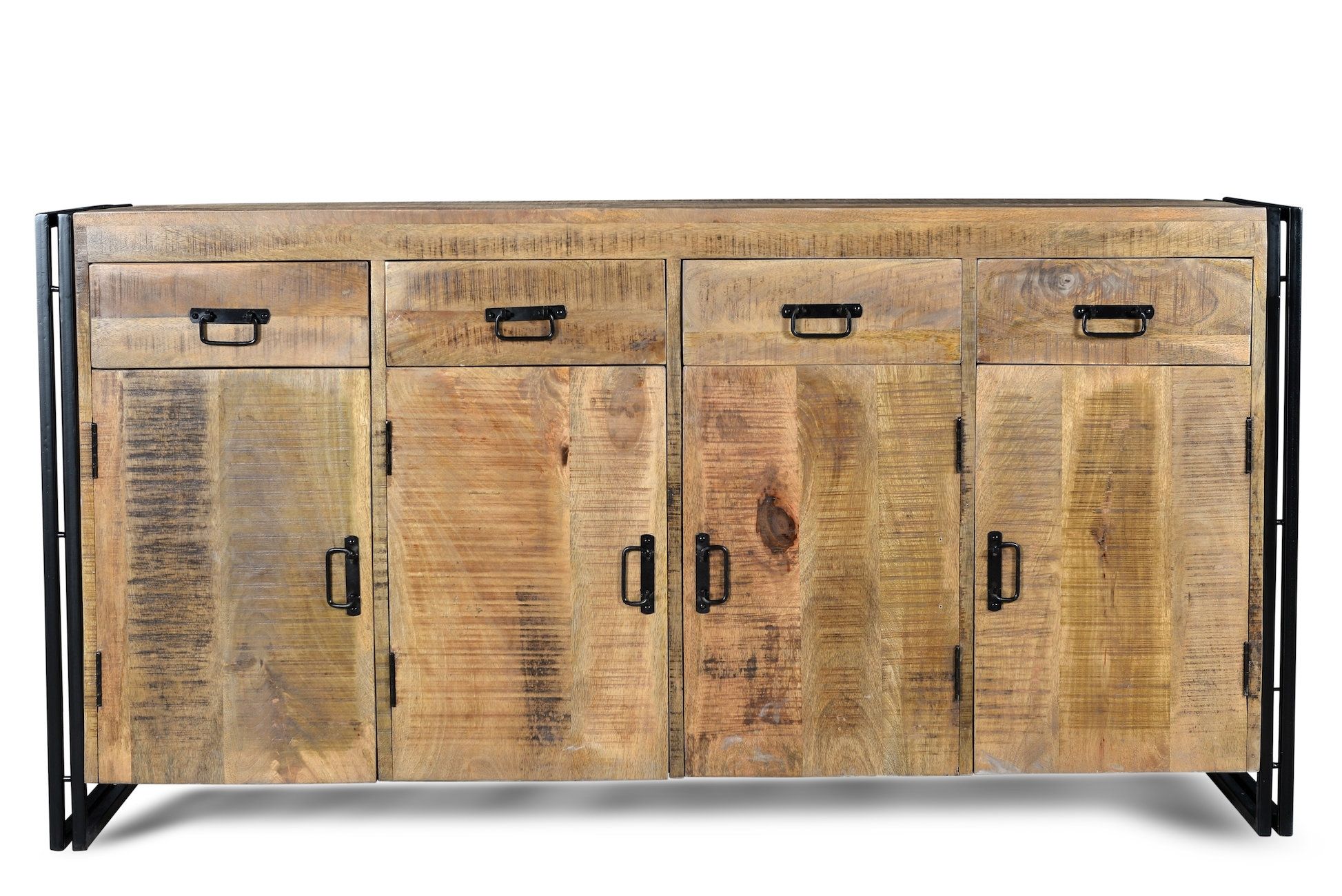 Millwood Pines Anais 4 Door Sideboard & Reviews | Wayfair Regarding Newest Reclaimed Pine Turquoise 4 Door Sideboards (View 17 of 20)