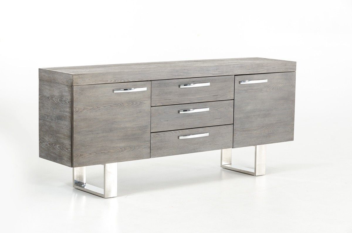 Modrest Lola Modern Grey Brush Buffet | Furniture/decor For Throughout 2017 Amos Buffet Sideboards (Photo 9 of 20)