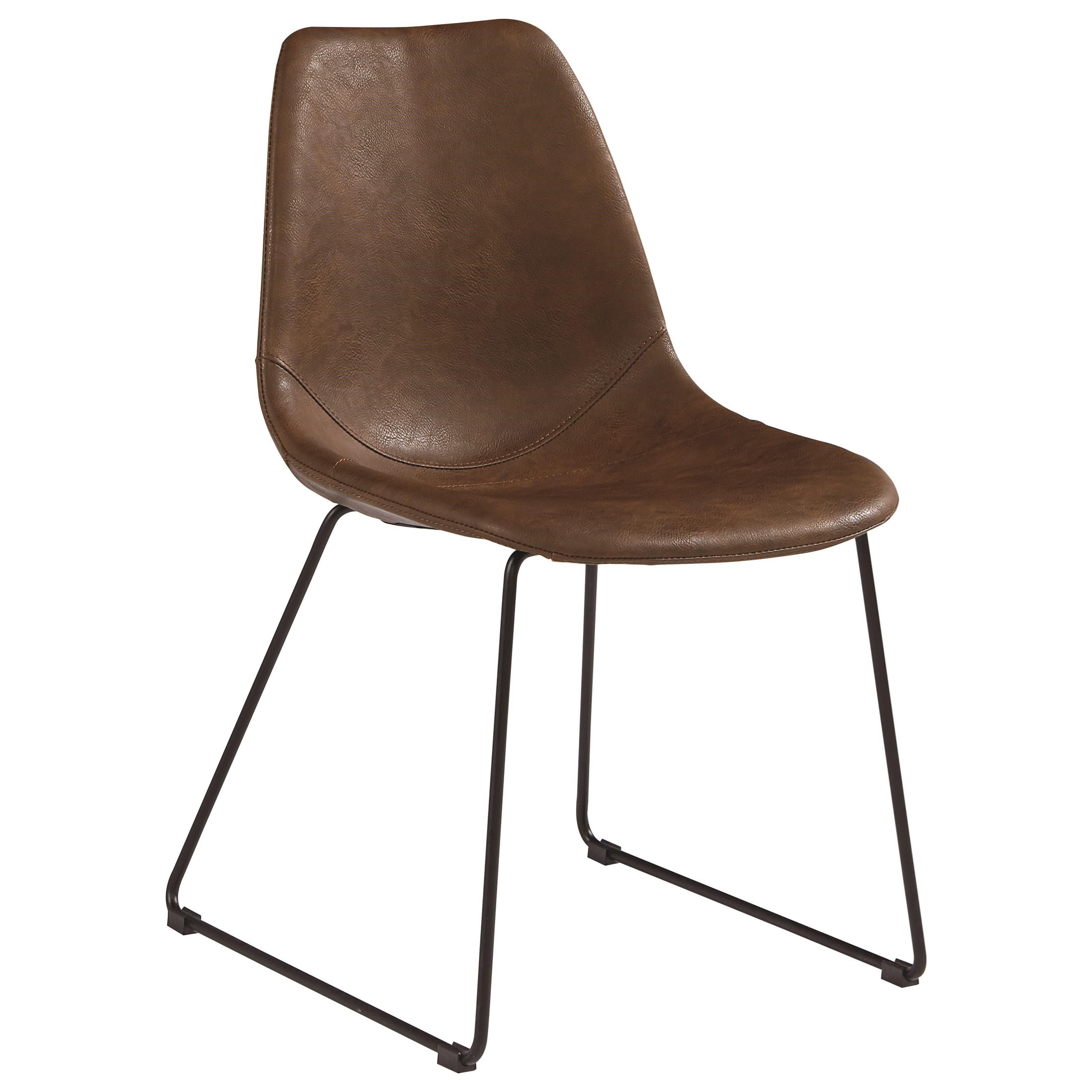 Molded Shell Side Chair With Brown Pu Leather Like Fabric Intended For Most Up To Date Magnolia Home Entwine Rattan Side Chairs (View 5 of 20)