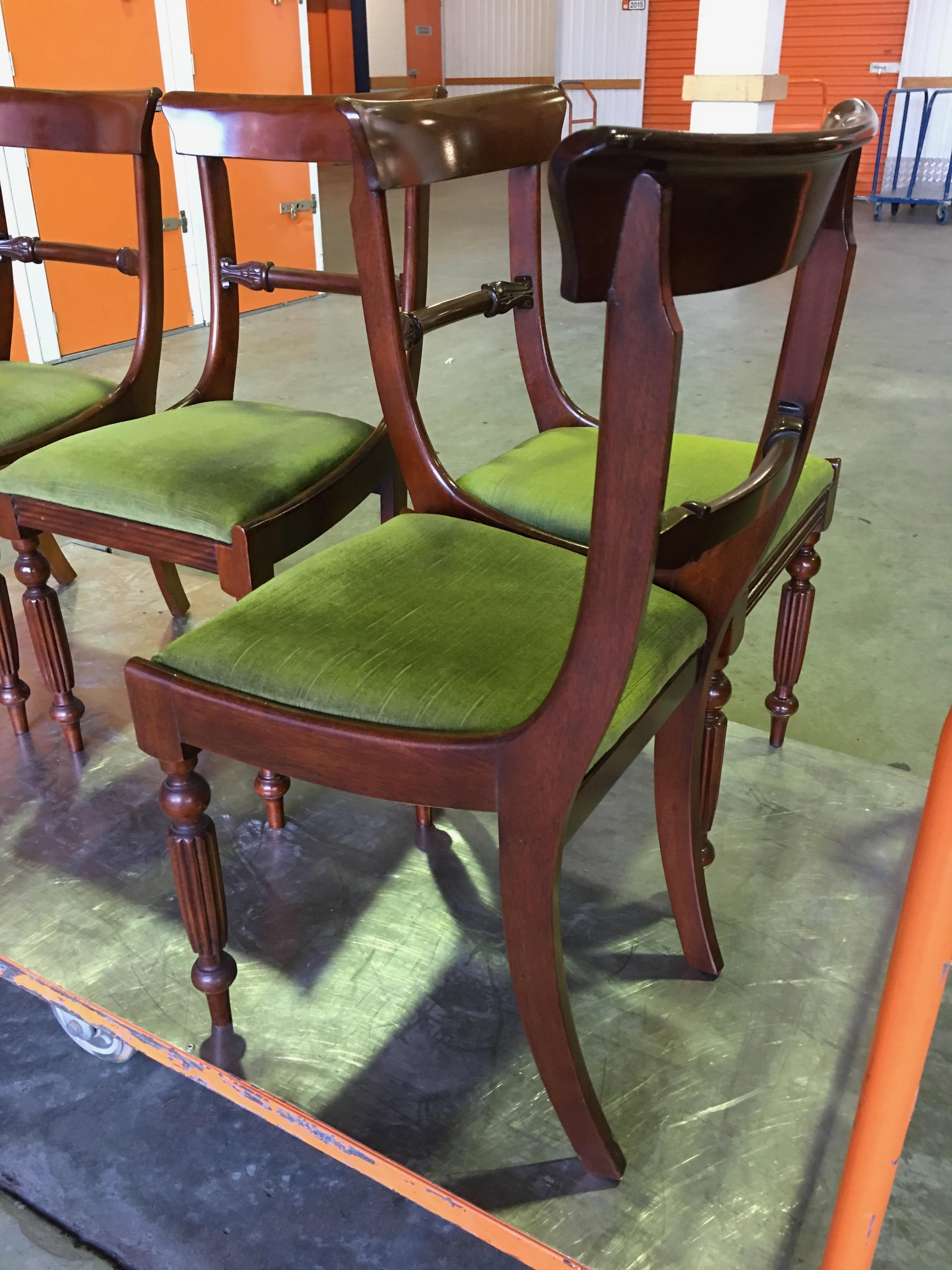 Most Recent Beautiful Set Of 4 Antique 19th Century English Cedar Rail Back Inside Green Cedar Dining Chairs (View 4 of 20)