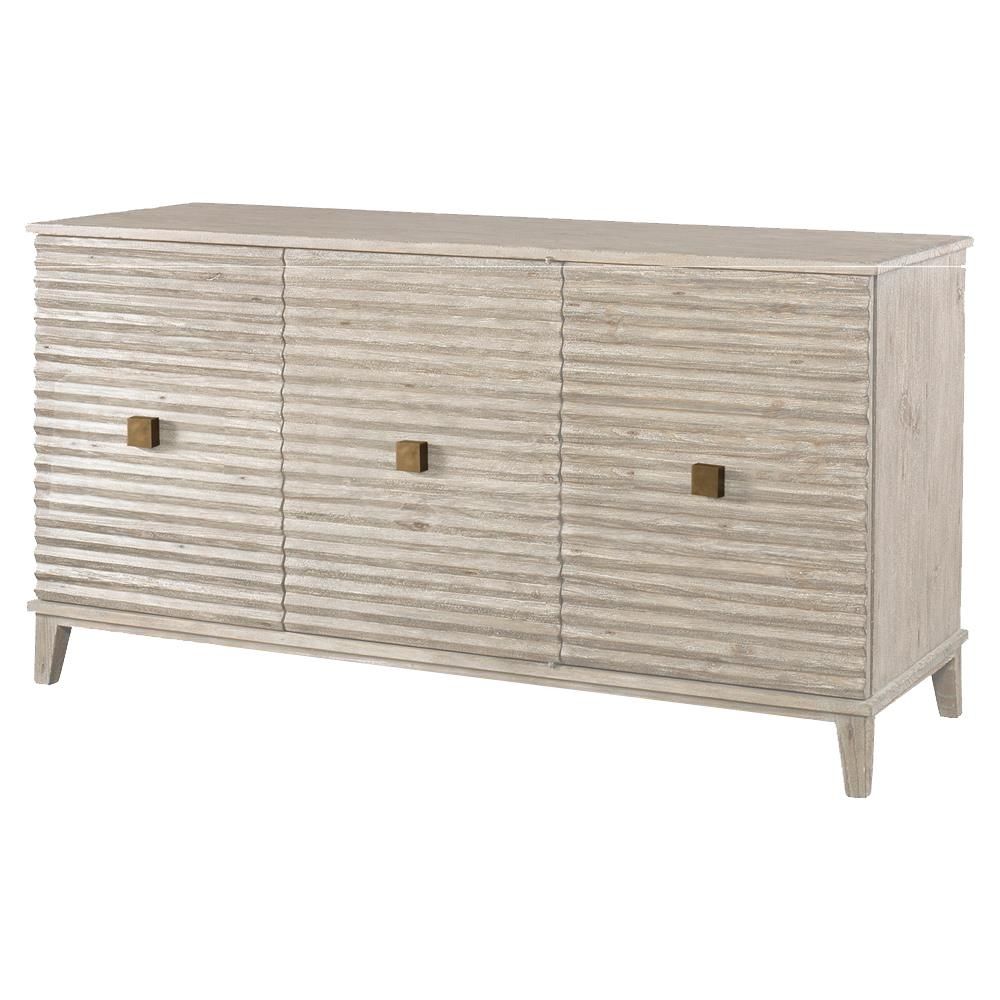 Mr. Brown Belmont Modern Classic Rustic White Corrugated Sideboard Intended For Current Corrugated Natural 4 Drawer Sideboards (Photo 2 of 20)
