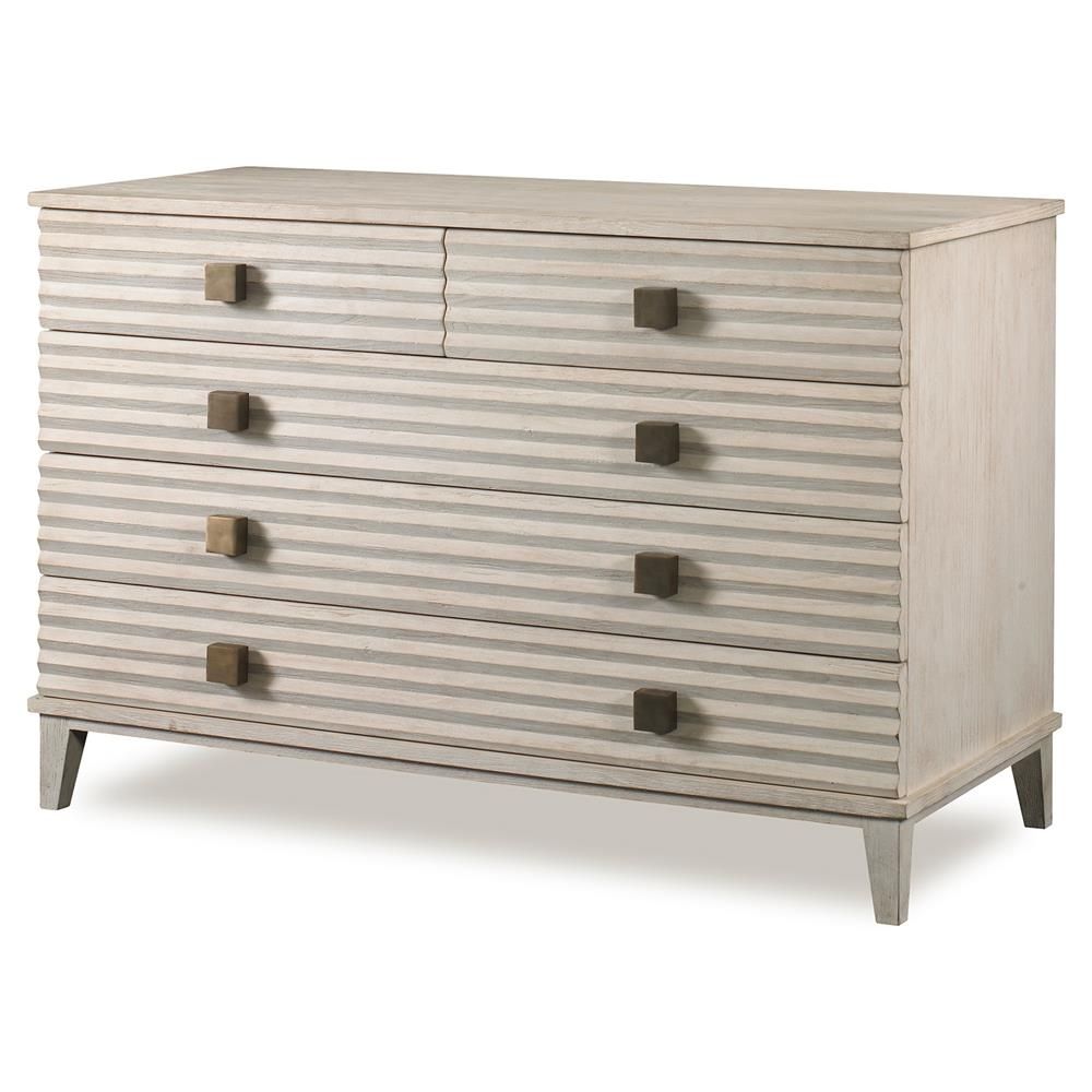 Mr. Brown Belmont Modern Corrugated Ivory Pine Dresser | Kathy Kuo Home Within Most Up To Date Corrugated Natural 4 Drawer Sideboards (Photo 10 of 20)