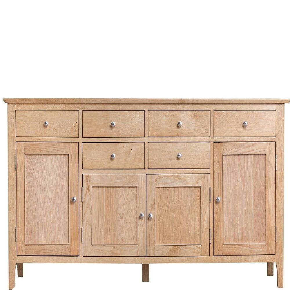 Newhaven Oak 4 Door Sideboard | Blueberry Square Intended For 2017 4 Door Wood Squares Sideboards (Photo 1 of 20)