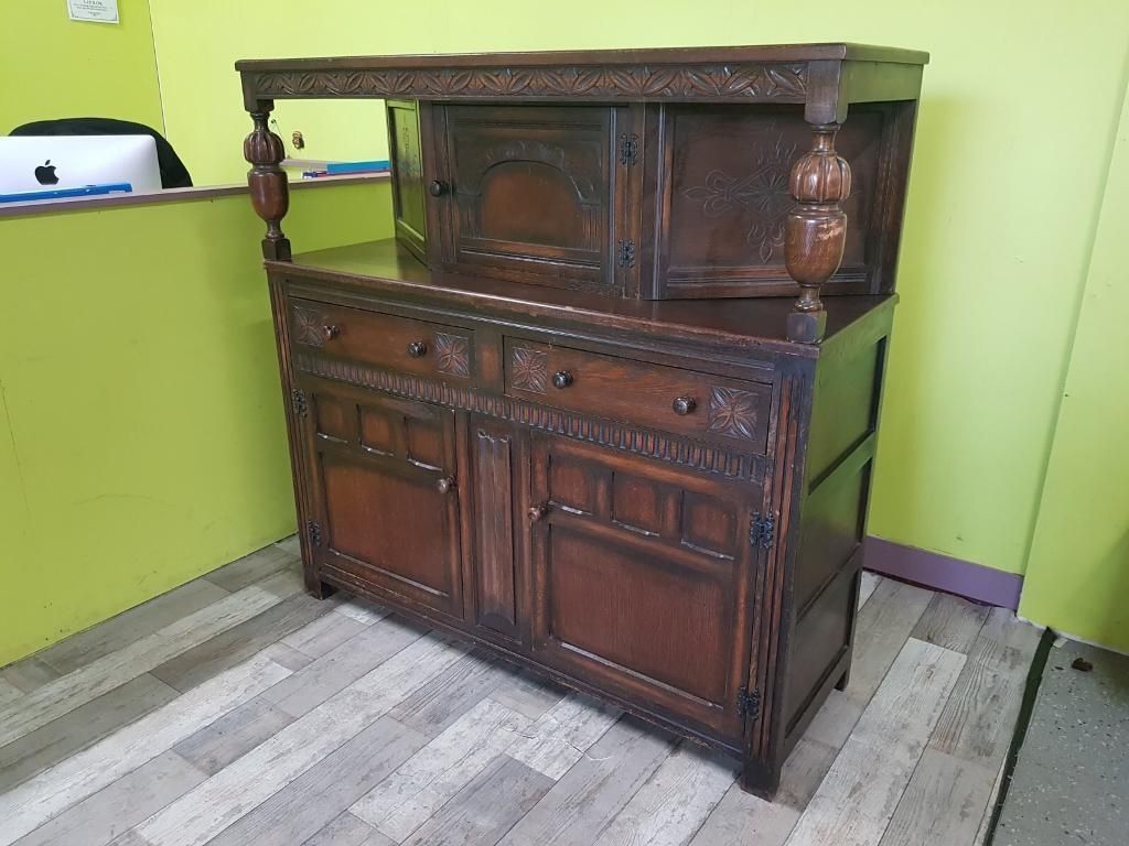 Oak Court Cabinet / Cupboard / Sideboard – Can Deliver For £19 | In With Regard To Most Up To Date Leven Wine Sideboards (View 9 of 20)