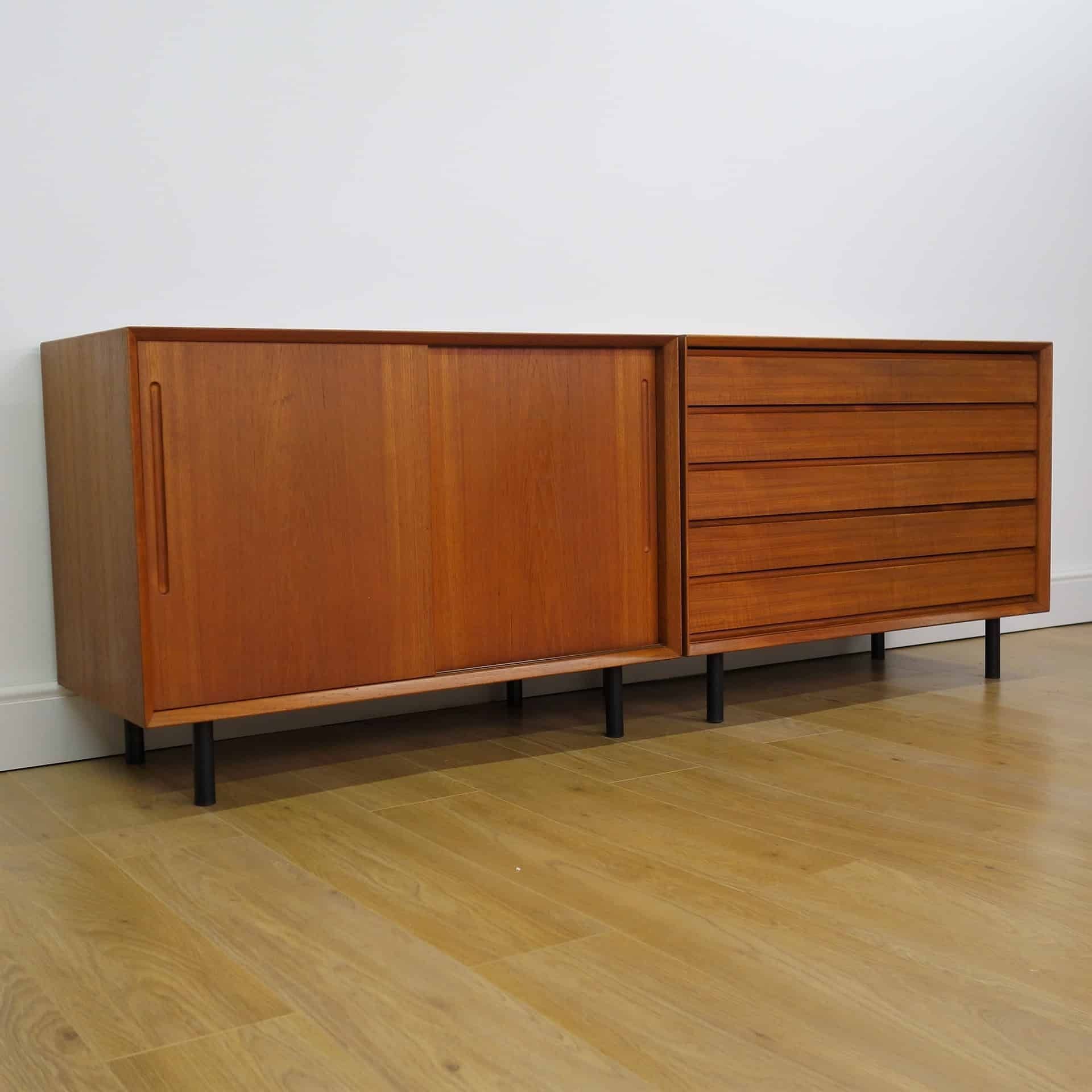Pair Of 1960s Danish Teak Sideboard/drawers – Mark Parrish Mid Throughout Recent Parrish Sideboards (Photo 1 of 20)