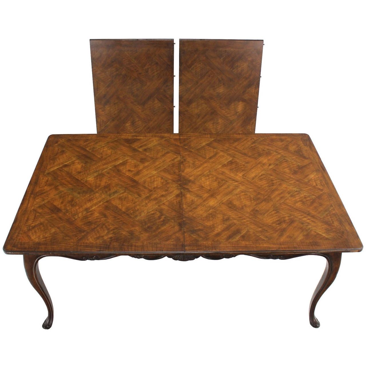 Parquet Dining Chairs Intended For Best And Newest Burwood Walnut Dining Tableheritage W/ One Extension Leaf (View 11 of 20)