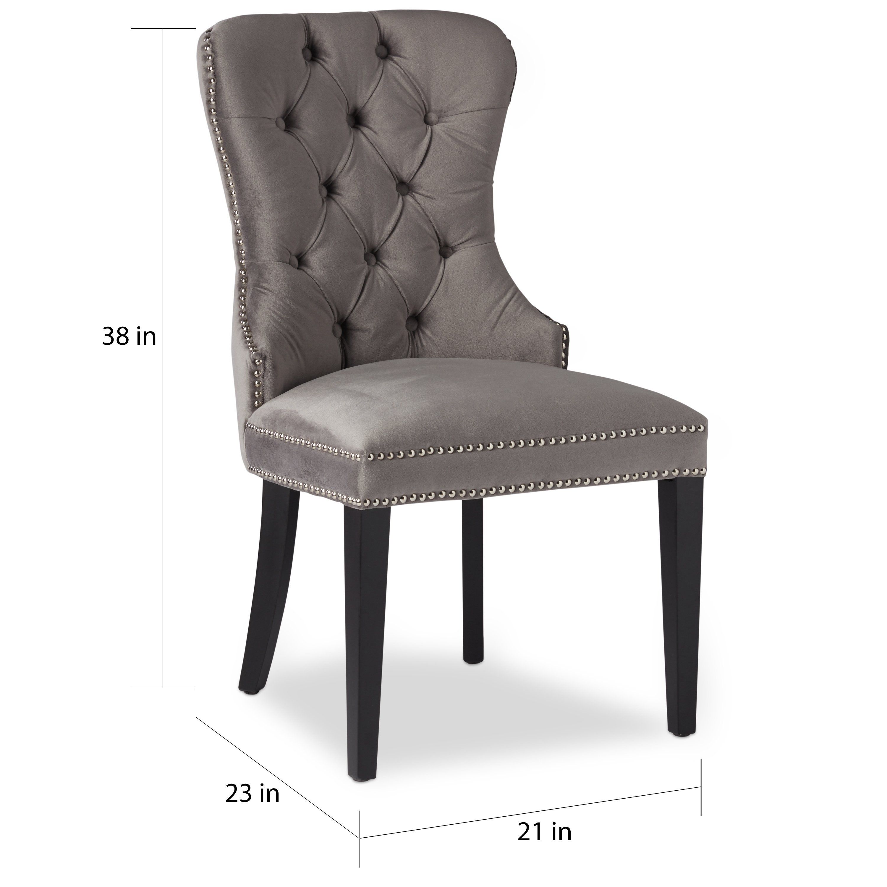 Pilo Grey Side Chairs Intended For Trendy Shop Abbyson Versailles Grey Tufted Dining Chair – On Sale – Free (Photo 12 of 20)