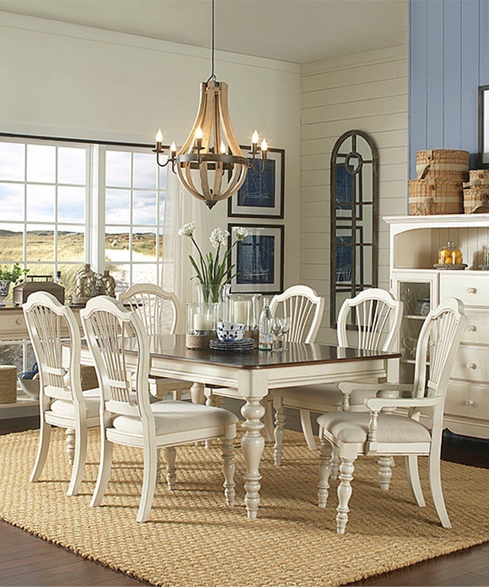 Pine Wood White Dining Chairs Throughout Trendy Take A Look At This White Pine Island Extension Dining Table & Six (Photo 16 of 20)