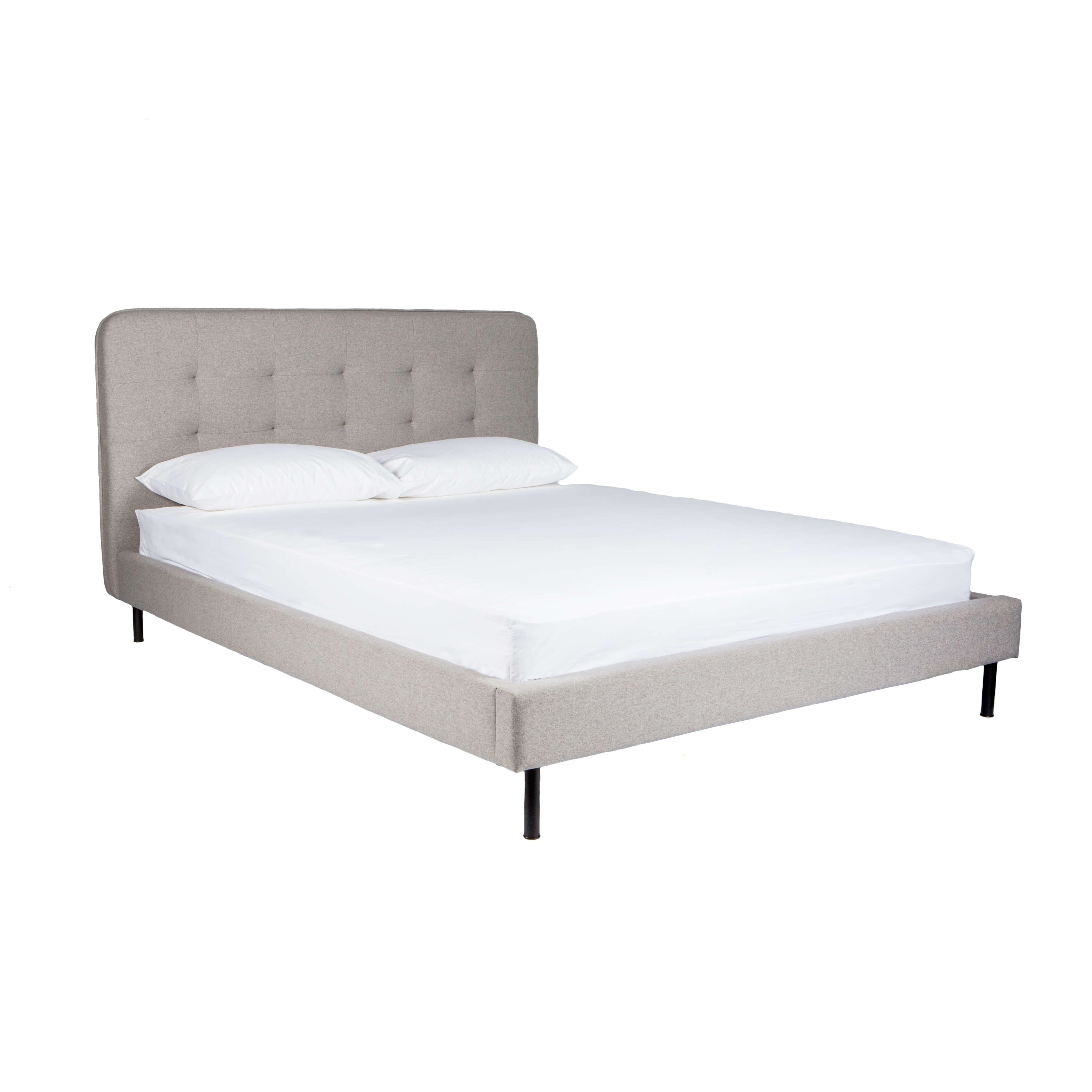 Queen Size Bed With Tufted Bedhead – Jaxon – Grey Inside Most Popular Jaxon Grey Sideboards (View 19 of 20)