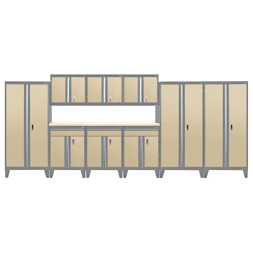 Sandusky 79 In. H X 219 In. W X 18 In. D Modular Garage Welded Steel Throughout Most Up To Date Charcoal Finish 4 Door Jumbo Sideboards (Photo 10 of 20)