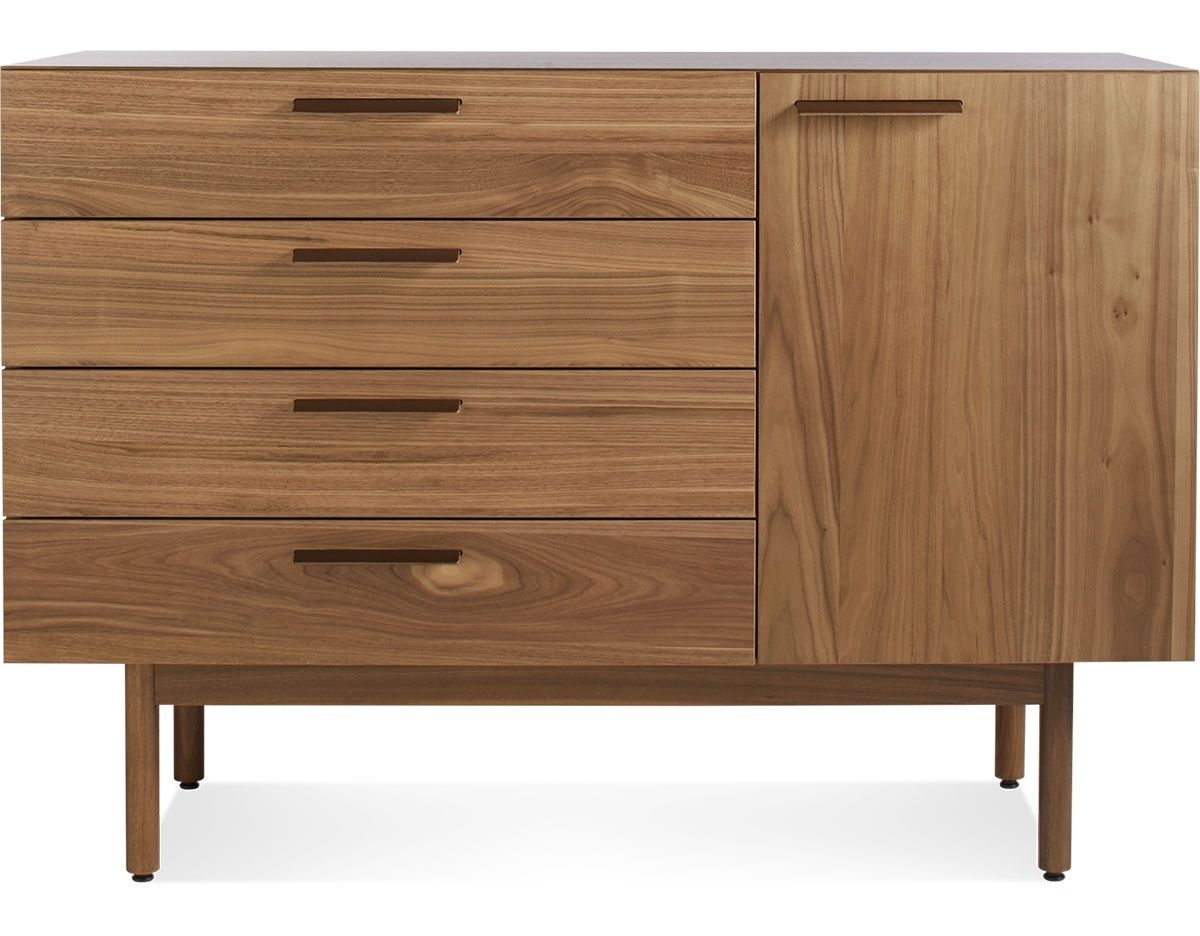 Shale 4 Drawer / 1 Door Credenza – Hivemodern Pertaining To Most Recent Girard 4 Door Sideboards (View 5 of 20)