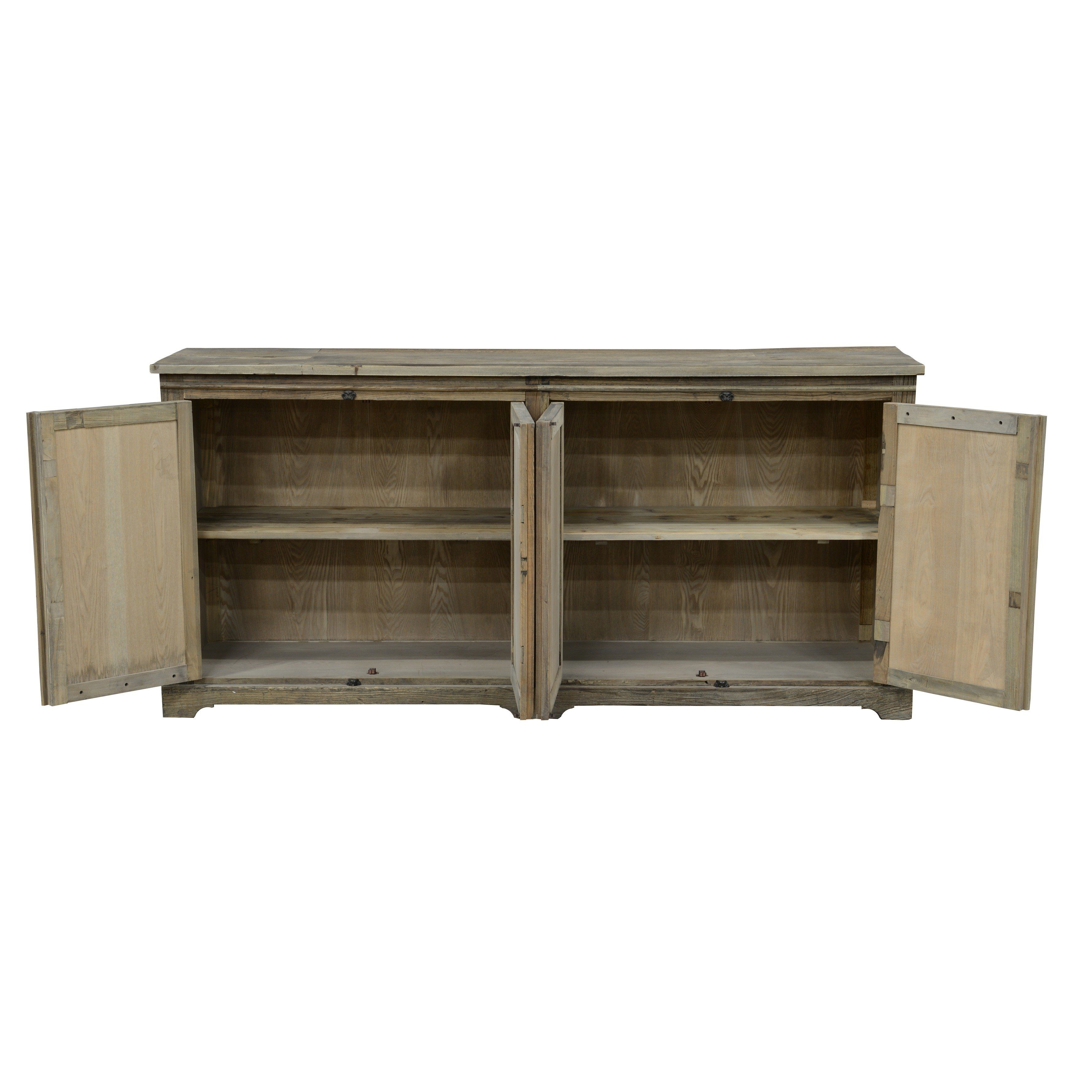 Shop Bradley Reclaimed Wood Mirrored 78 Inch Sideboardkosas Home Intended For Most Recently Released Natural Oak Wood 78 Inch Sideboards (Photo 9 of 20)