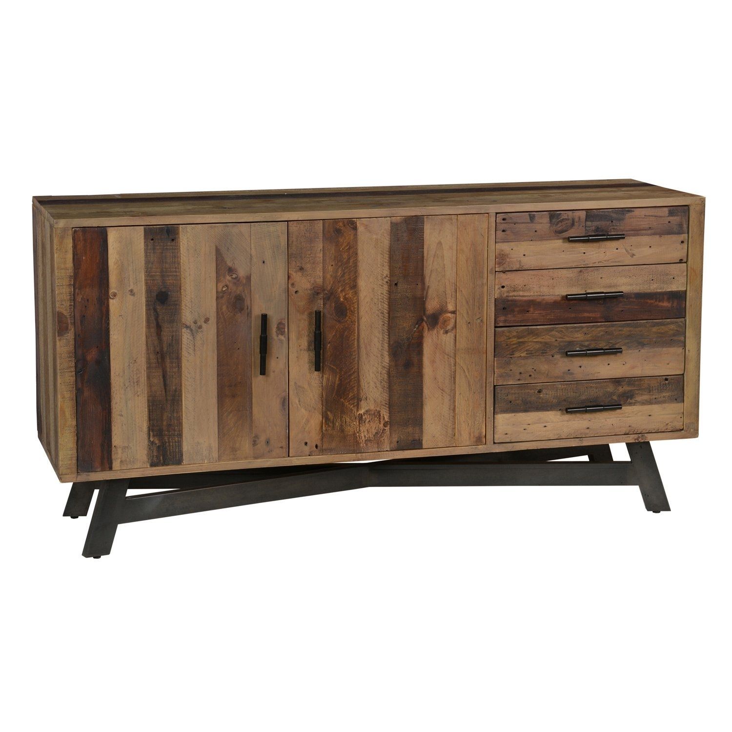 Shop Holden Reclaimed Wood 65 Inch Sideboardkosas Home – Free With Best And Newest Reclaimed Sideboards With Metal Panel (View 5 of 20)