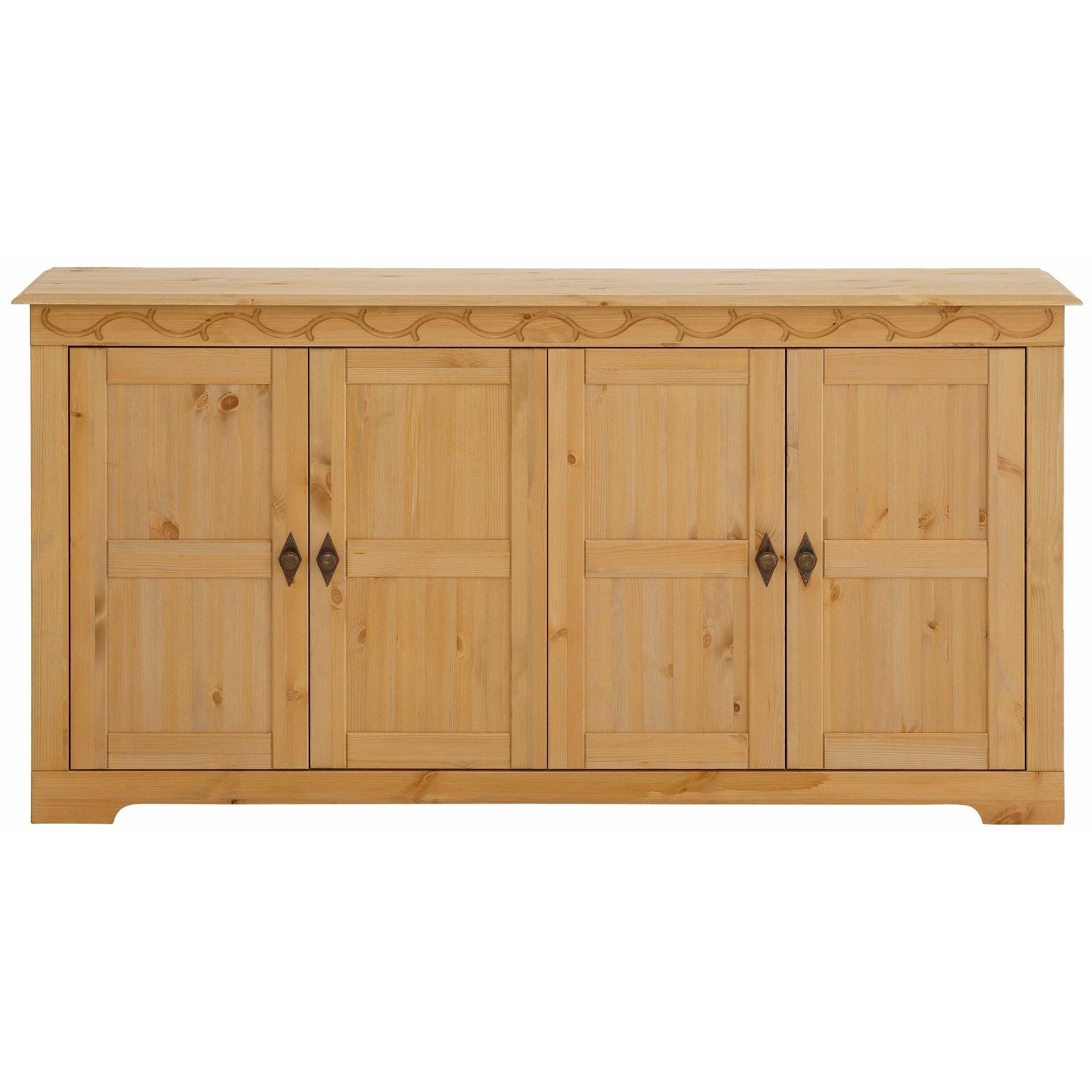 Shop Lando 4 Door Sideboard, Solid Pine, Natural – Free Shipping With Regard To Most Recently Released Natural South Pine Sideboards (View 6 of 20)