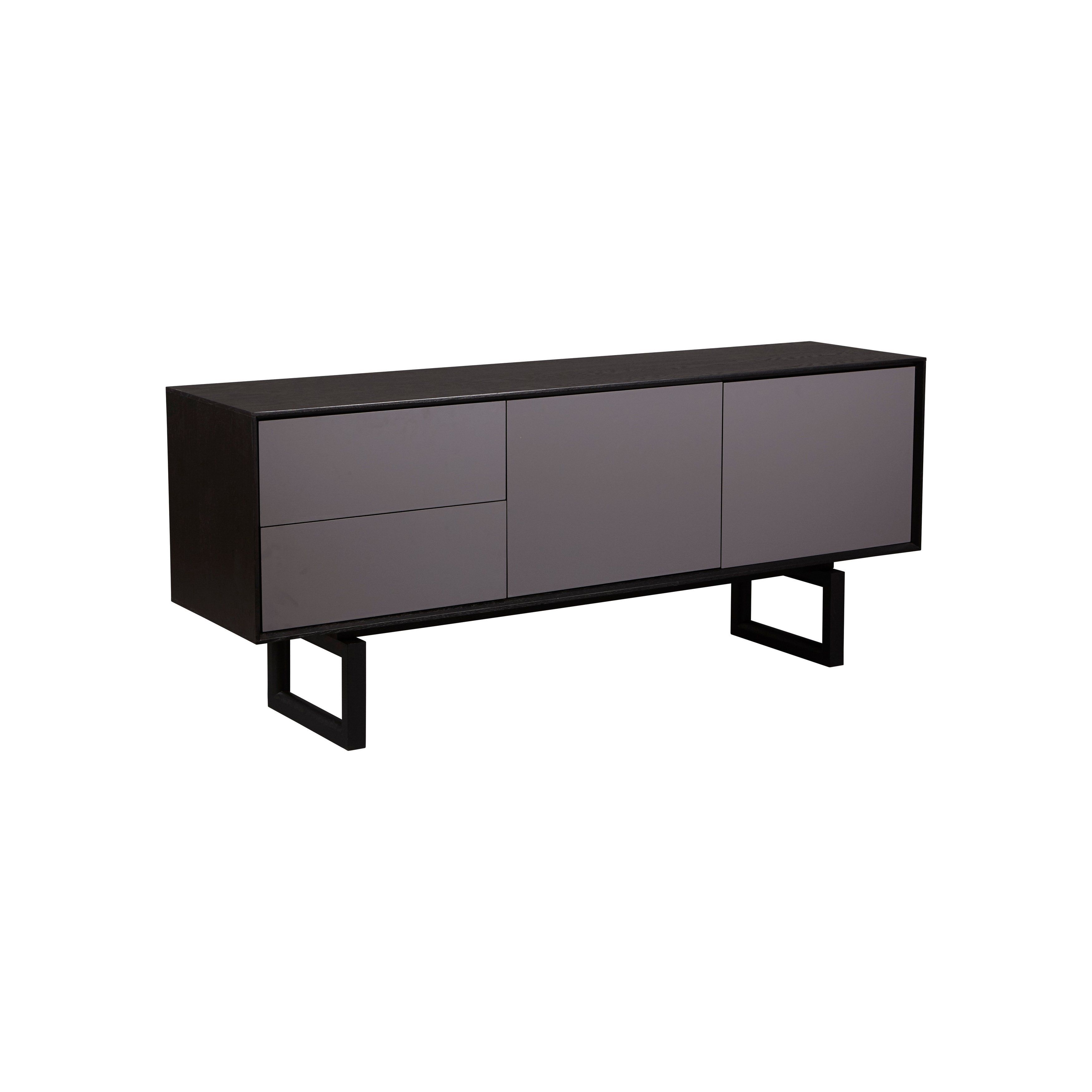 Shop Romania Black And Grey European Modern 3 Section Sideboard – On With Regard To Recent Reclaimed Elm 71 Inch Sideboards (View 6 of 20)
