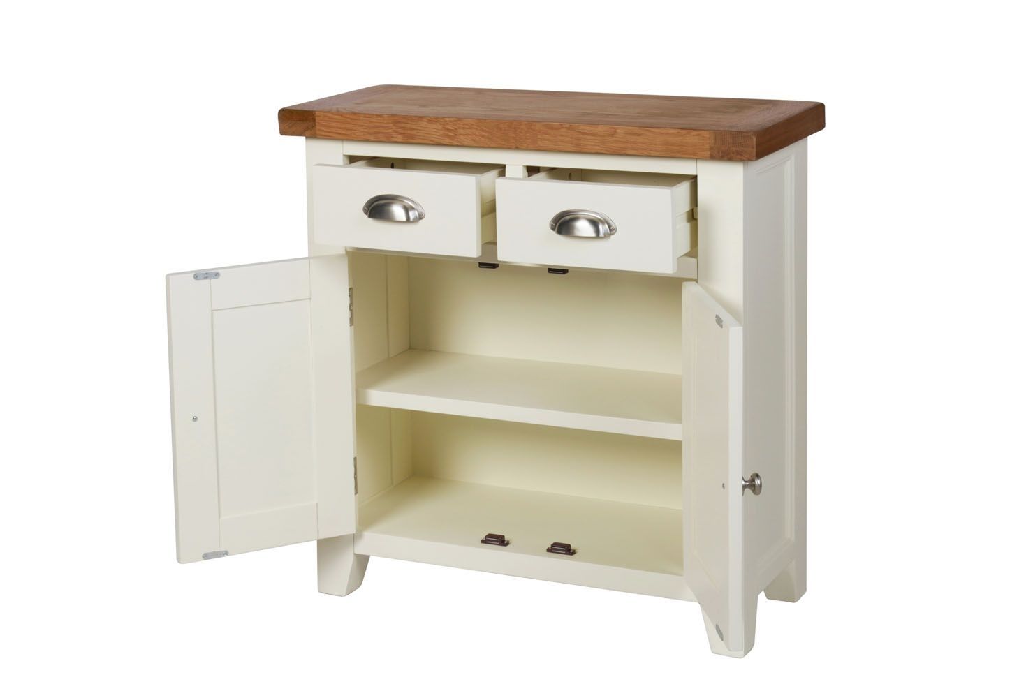 Small Cream Painted Oak Sideboard | 80cm Country Cottage | Free With Most Up To Date Lockwood Sideboards (View 19 of 20)