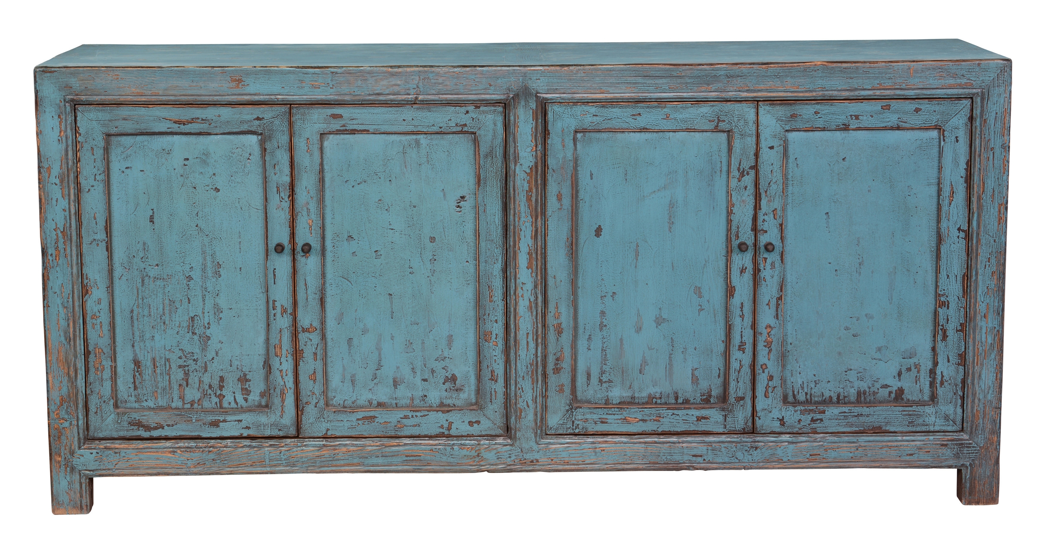 Featured Photo of 20 Photos Reclaimed Pine Turquoise 4-door Sideboards