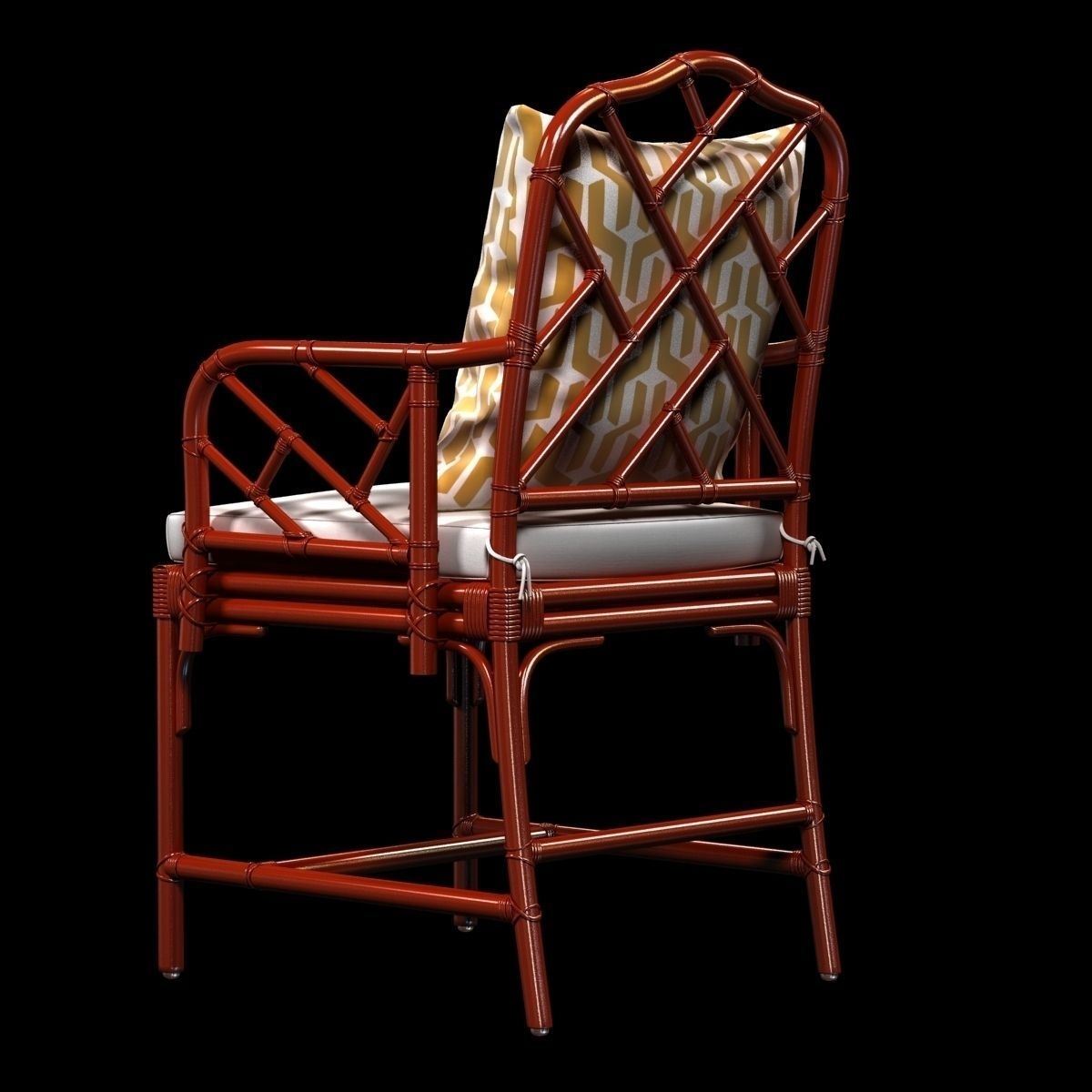 Trendy Ballard Macau Arm Chair In Deep Coral 3d Model (Photo 10 of 20)