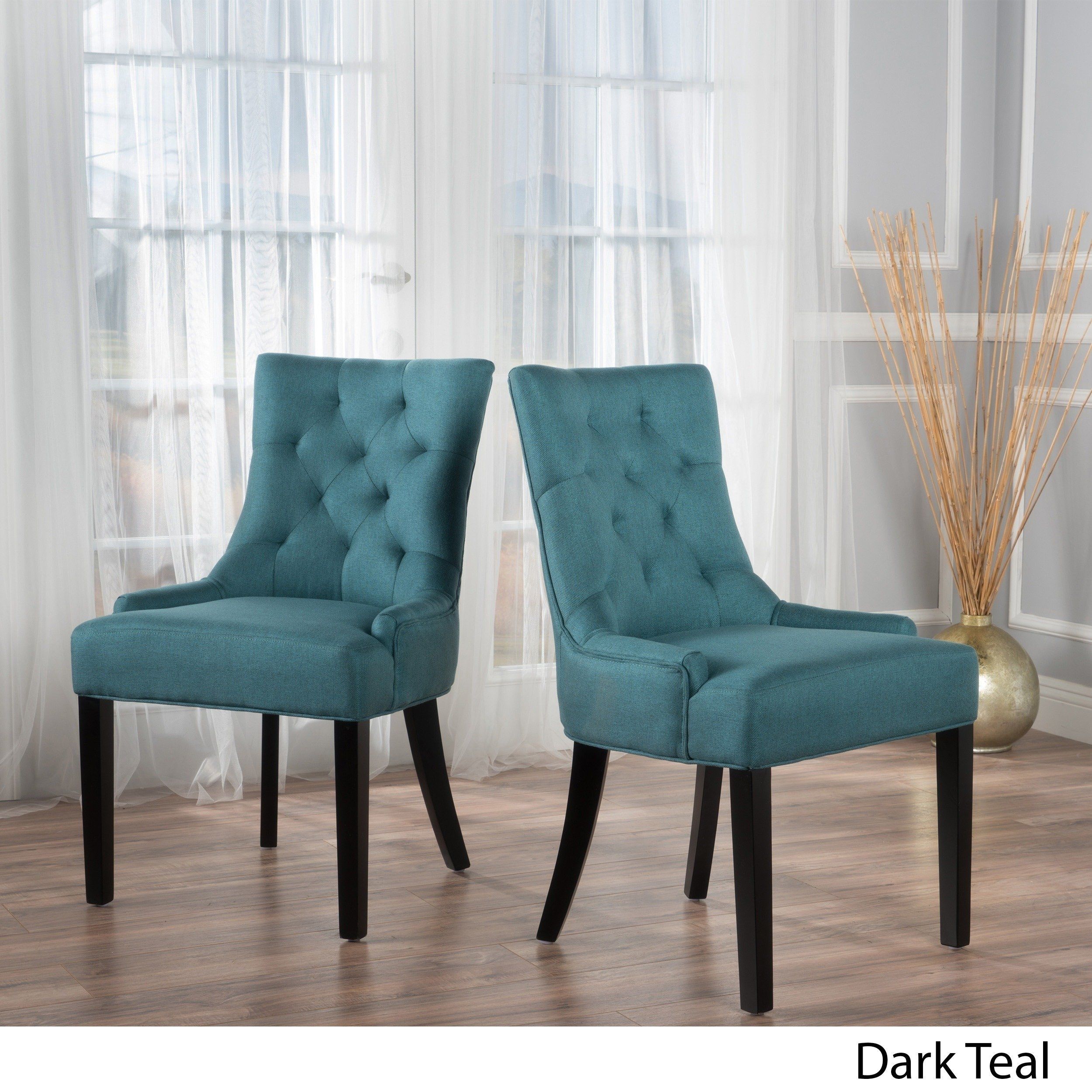 Trendy Shop Hayden Tufted Fabric Dining/ Accent Chair (set Of 2) Within Hayden Ii Black Side Chairs (View 7 of 20)