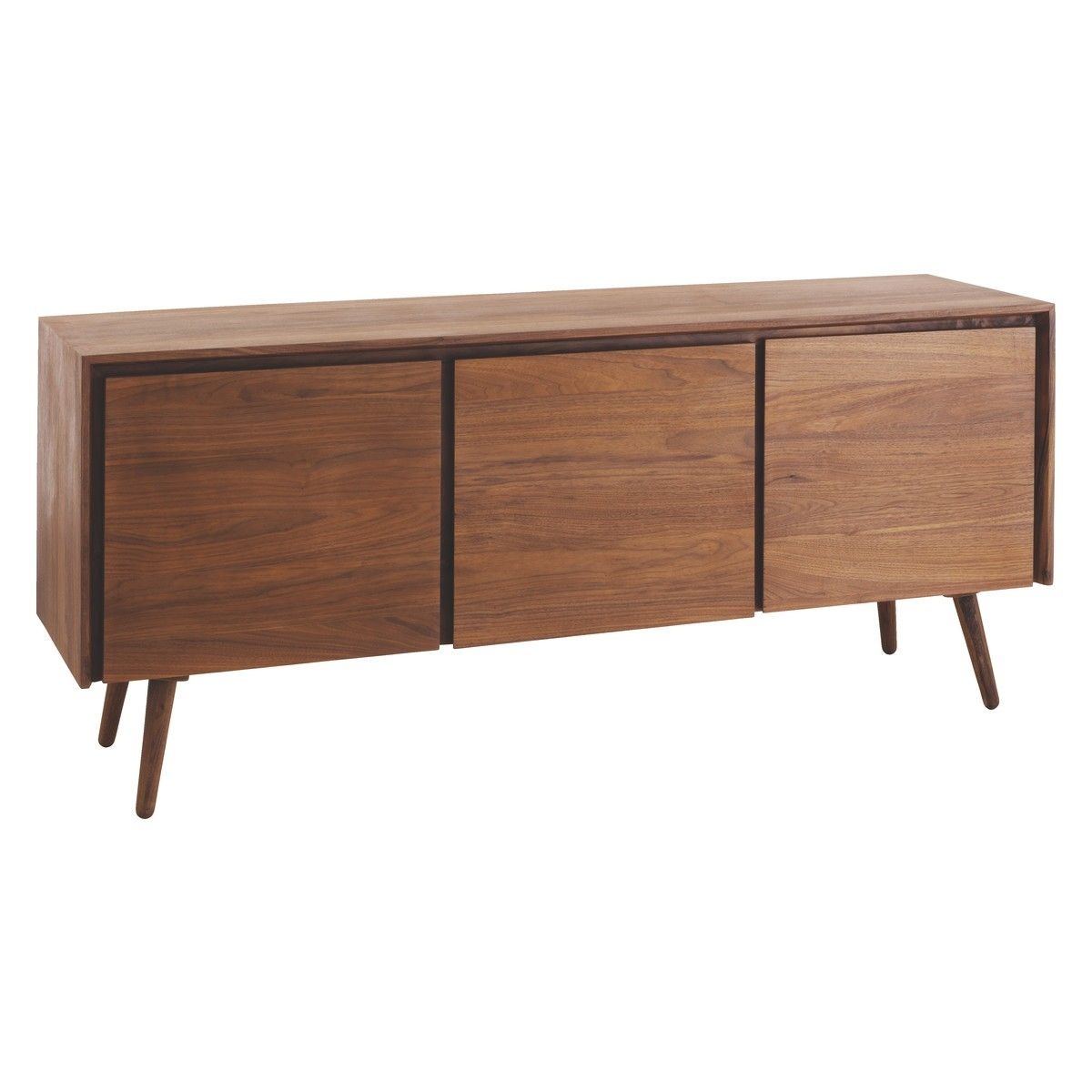 Vince Walnut 3 Door Mid Century Sideboard | Buy Now At Habitat Uk Pertaining To Best And Newest Walnut Finish 2 Door/3 Drawer Sideboards (Photo 8 of 20)