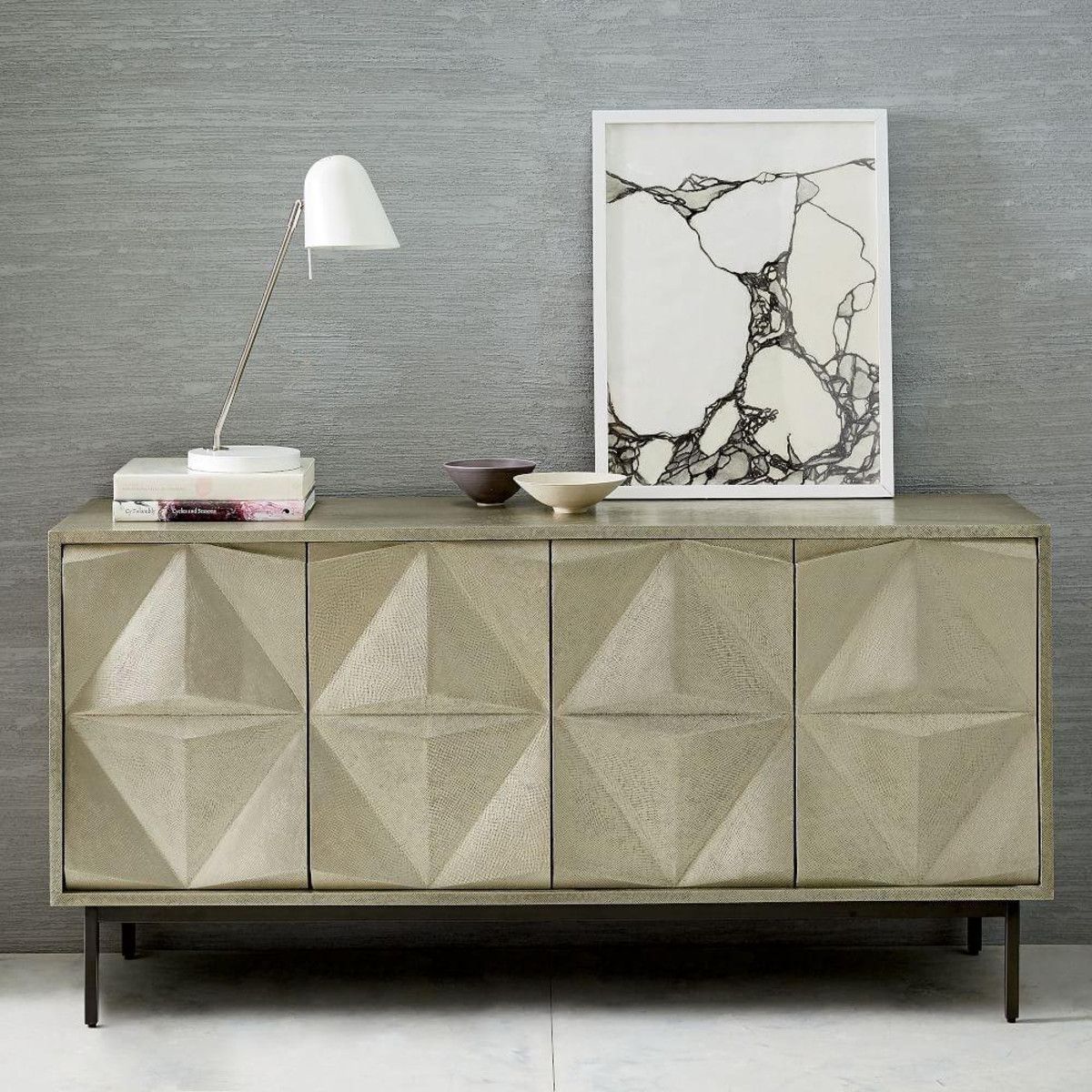 We Took The Architectural Design Of Our Geo Console And Gave It A Throughout 2017 Geo Capiz Sideboards (Photo 4 of 20)