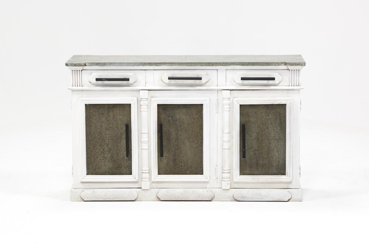 White Wash 3 Door/3 Drawer Sideboard | Living Spaces Throughout Newest White Wash 4 Door Galvanized Sideboards (View 6 of 20)