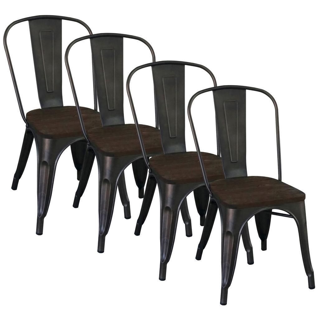 Worldwide Modus Industrial Style Gunmetal Side Chair (set Of 4 Inside Most Current Moda Grey Side Chairs (Photo 11 of 20)