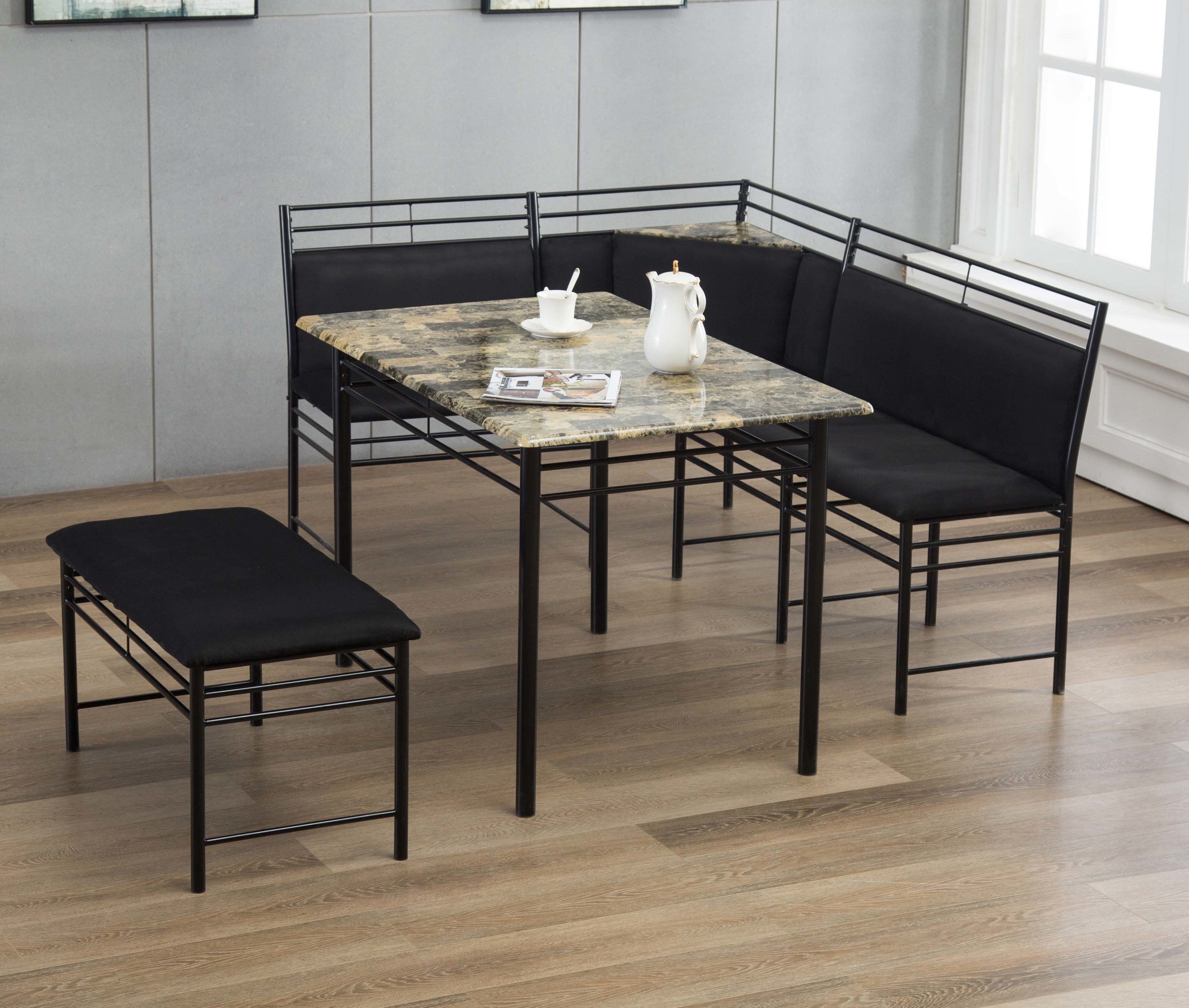 3 Piece Breakfast Dining Sets Within Well Known Winston Porter Tyrell 3 Piece Breakfast Nook Dining Set & Reviews (Photo 1 of 20)