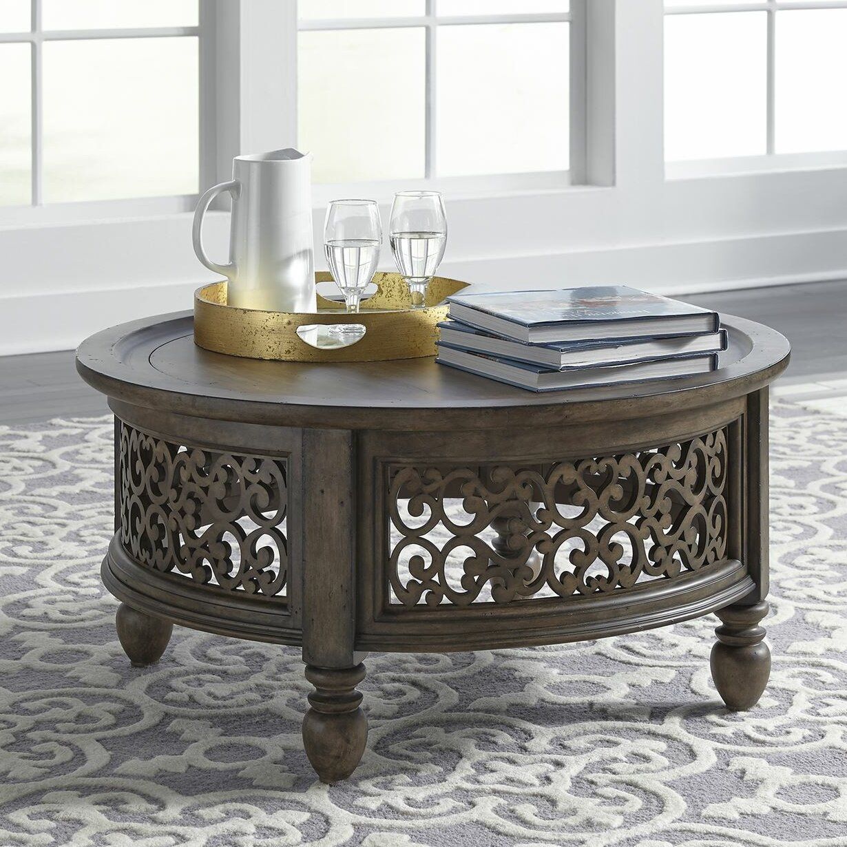 Astoria Grand Gandy Coffee Table With Tray Top (Photo 8 of 20)