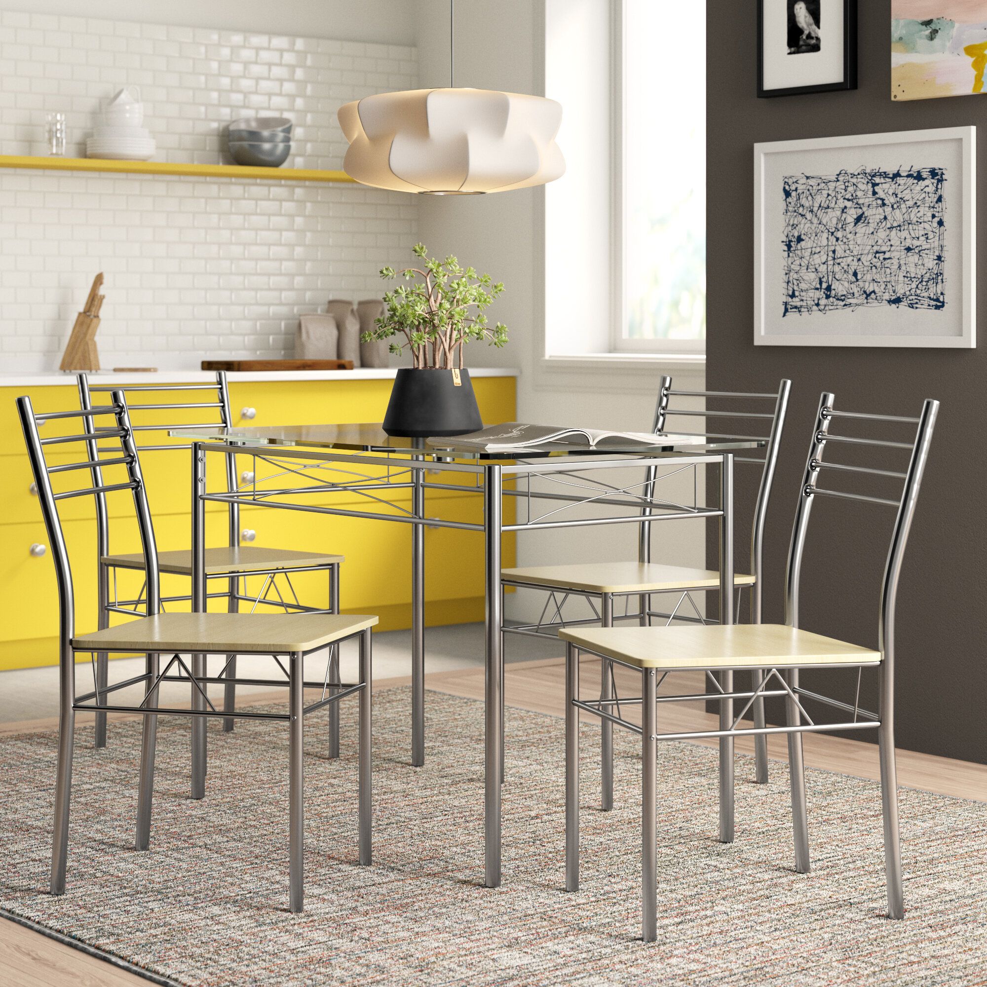Best And Newest Zipcode Design North Reading 5 Piece Dining Table Set & Reviews Regarding Reinert 5 Piece Dining Sets (Photo 1 of 20)
