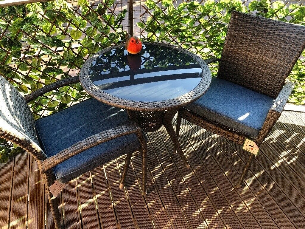 Chelmsford 3 Piece Dining Sets Intended For Popular 3 Piece Outdoor Bistro Set Chatsworth (Photo 15 of 20)