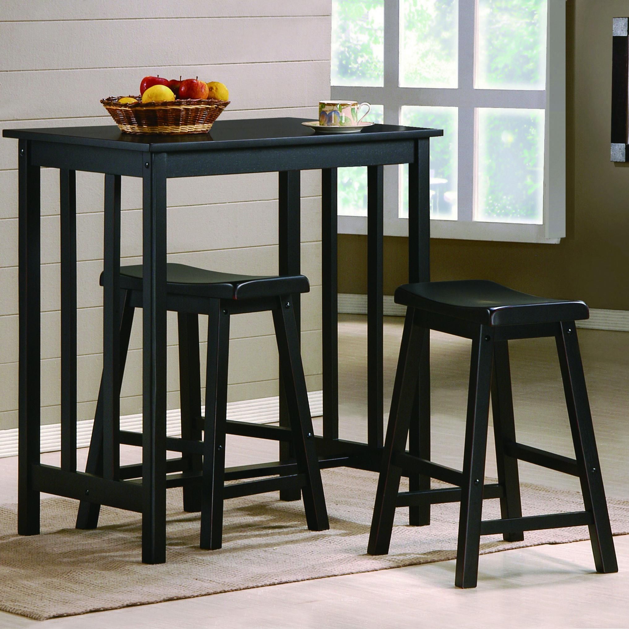 Crown Mark Dina 2779set 3 Piece Counter Height Table & Stool Set Inside Best And Newest 3 Piece Breakfast Dining Sets (Photo 16 of 20)
