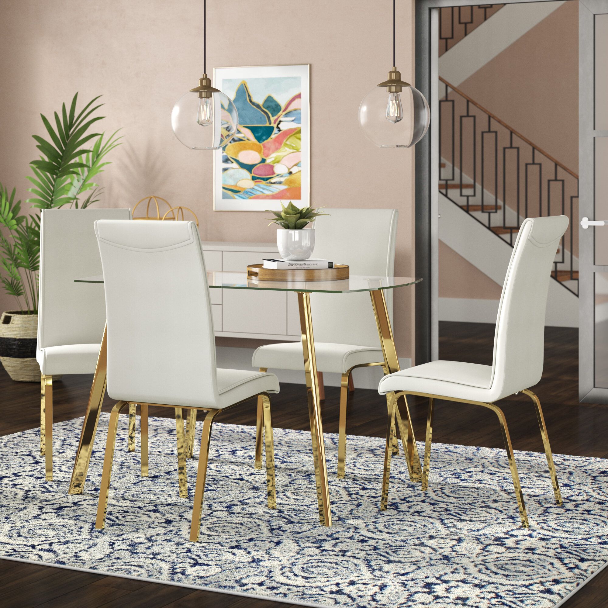 Current Travon 5 Piece Dining Sets With Wrought Studio Leia 5 Piece Dining Set (Photo 10 of 20)